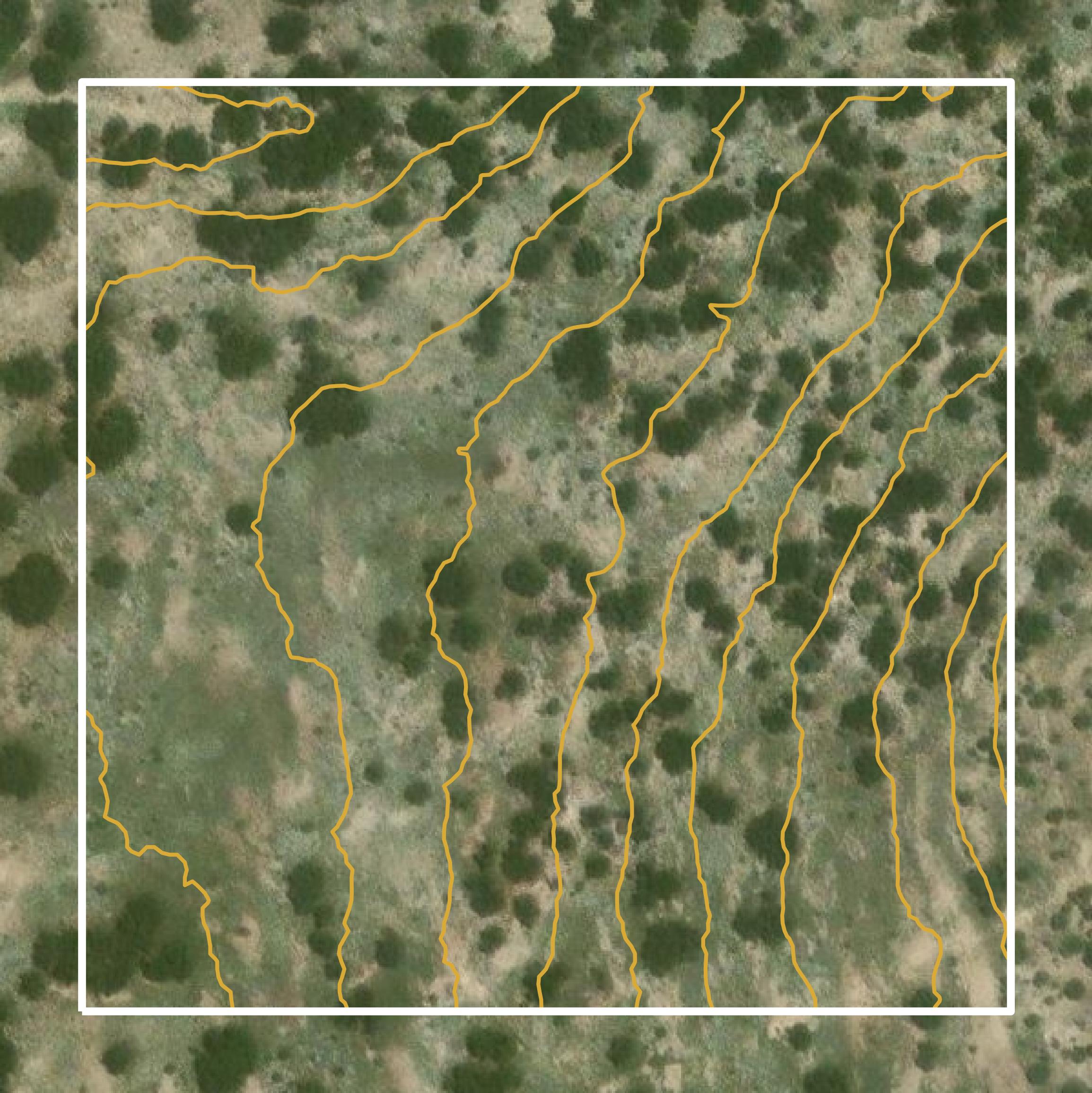 This image shows a contour map in Schleicher County created using GIS data in Equator.