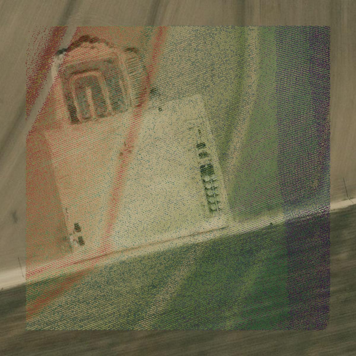 This image shows a LiDAR point cloud in Scurry County created using GIS data in Equator.