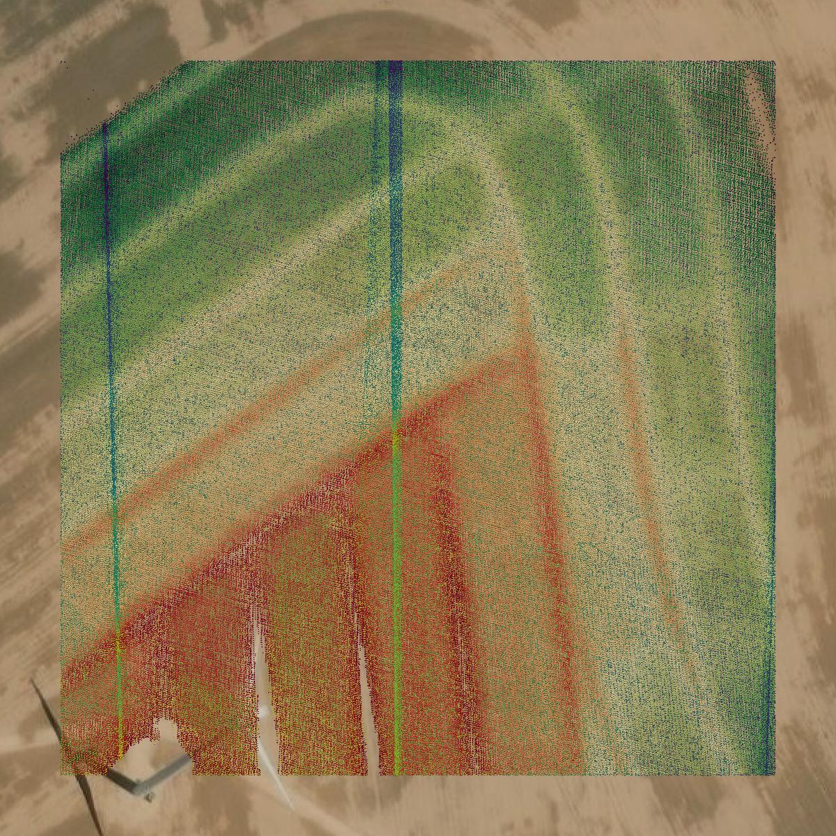 This image shows a LiDAR point cloud in Scurry County created using GIS data in Equator.