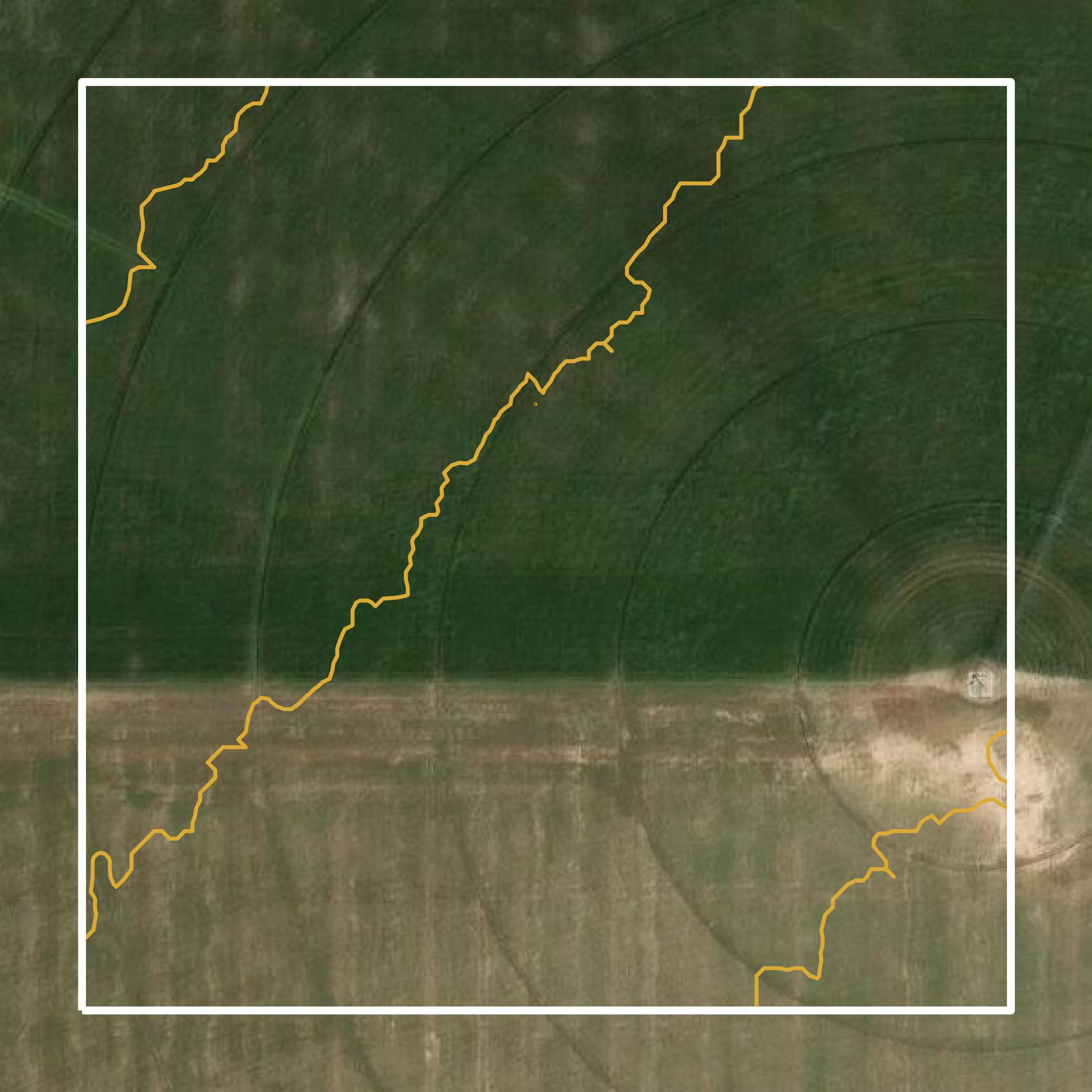 This image shows a contour map in Sherman County created using GIS data in Equator.