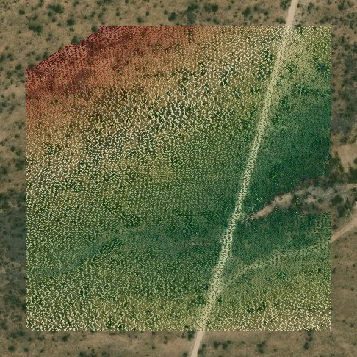 This image shows a LiDAR point cloud in Sterling County created using GIS data in Equator.