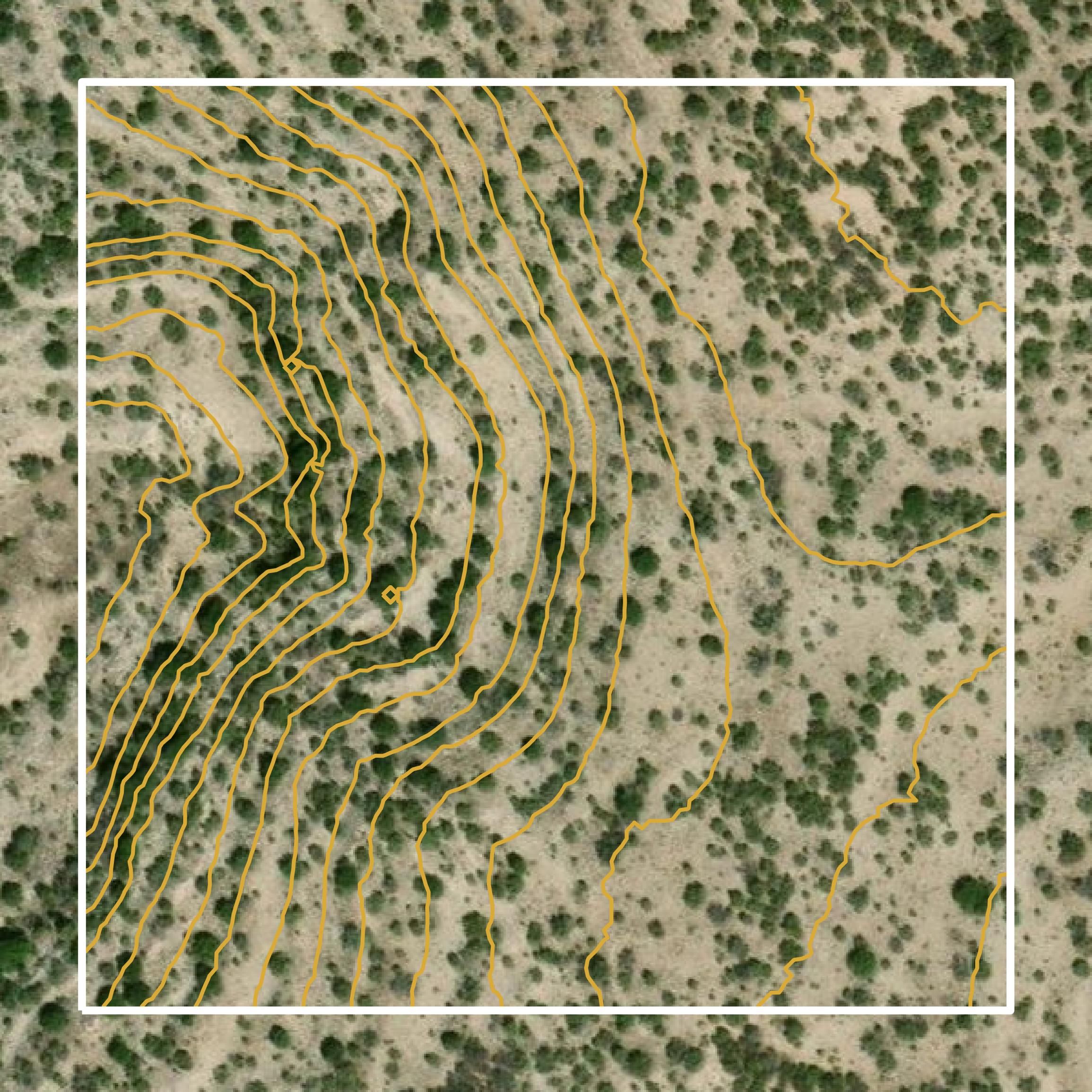 This image shows a contour map in Sutton County created using GIS data in Equator.