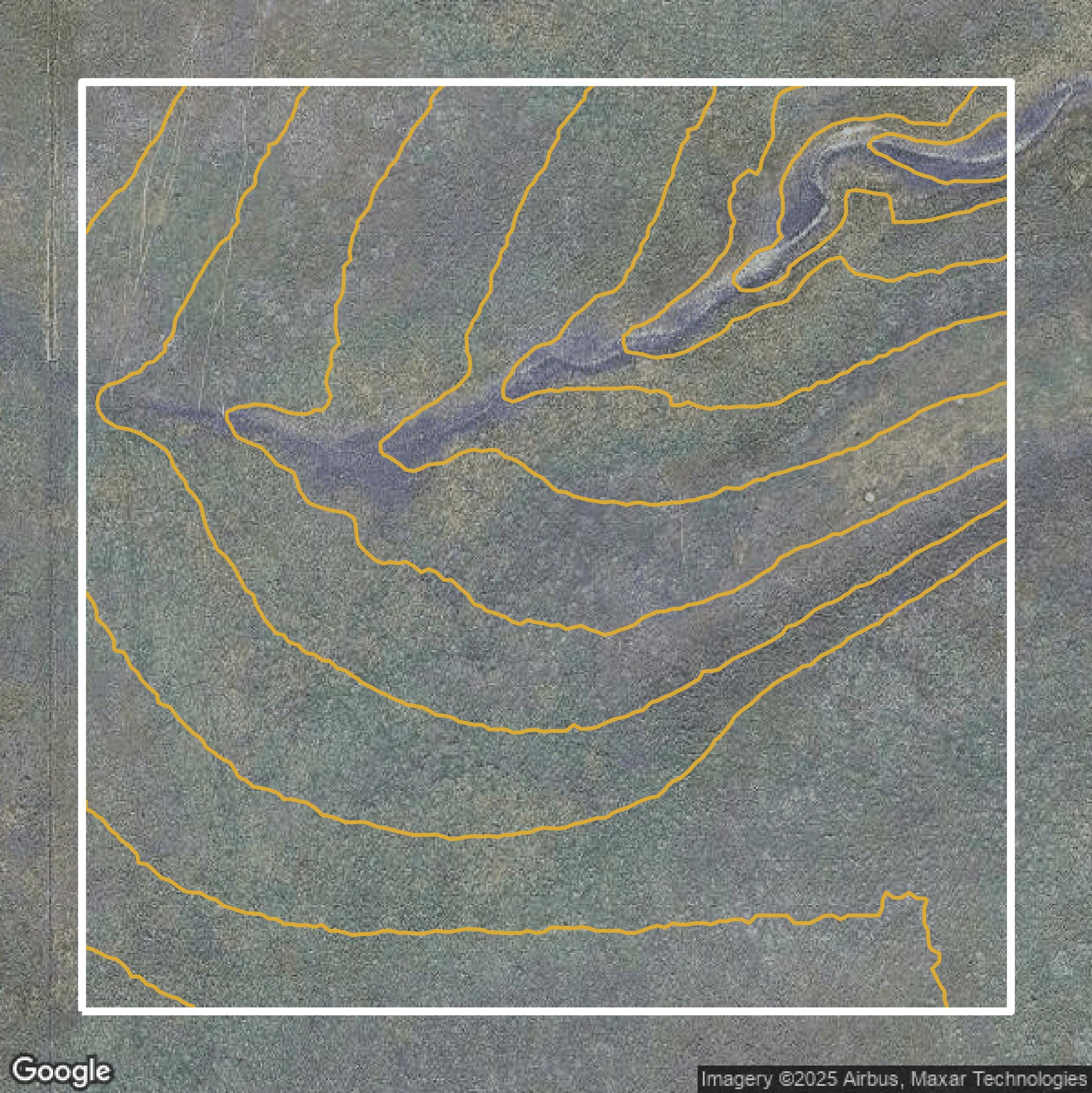 This image shows a contour map in Tarrant County created using GIS data in Equator.
