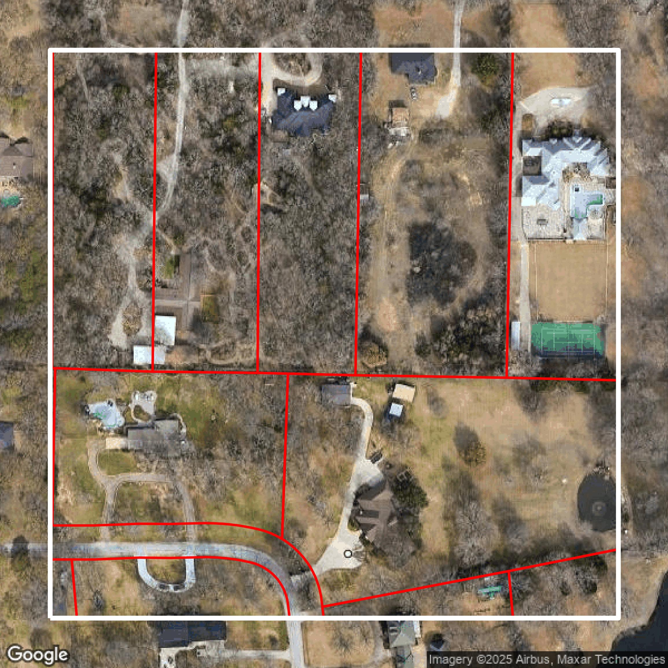 This image shows parcel and building data in Tarrant County created using GIS data in Equator.