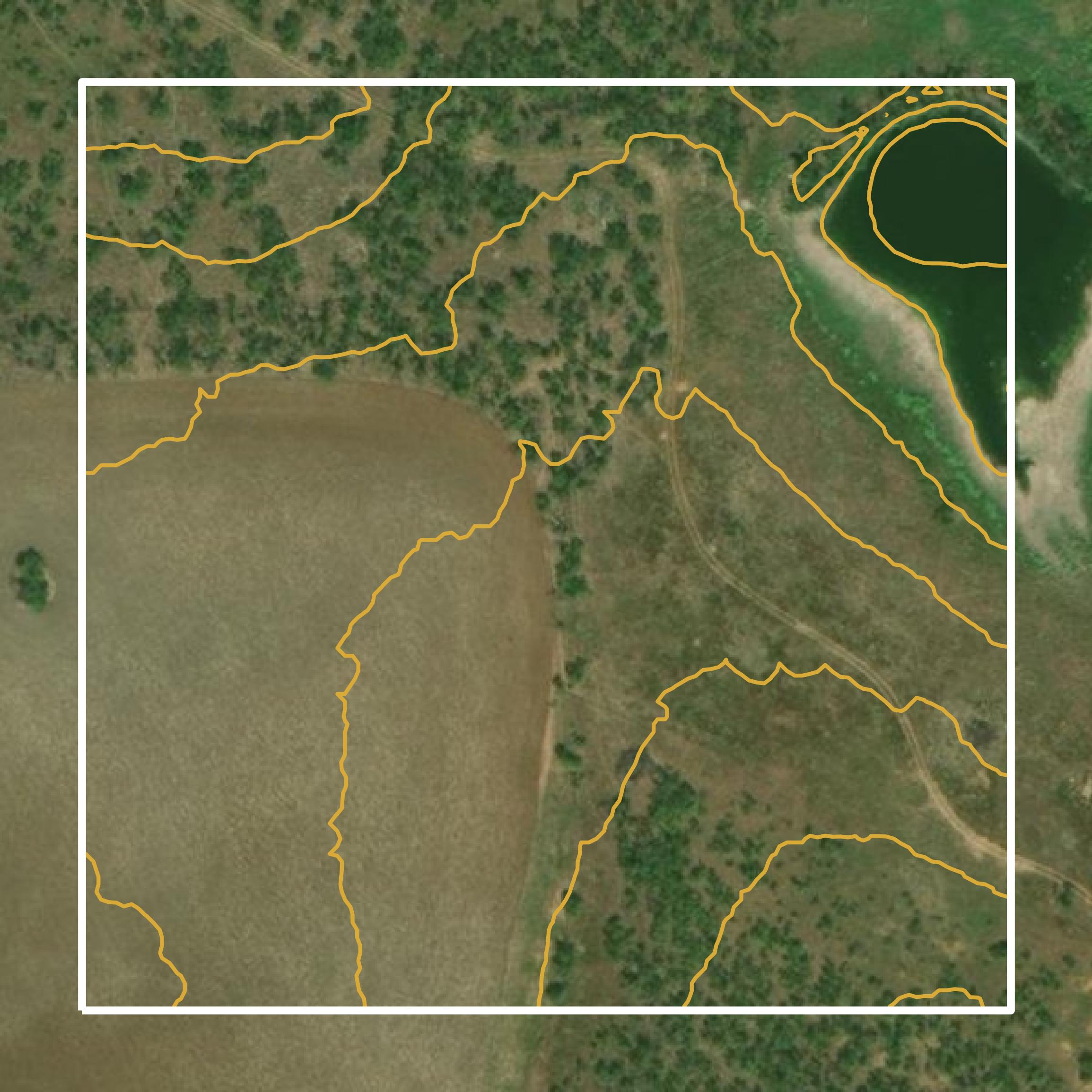 This image shows a contour map in Taylor County created using GIS data in Equator.