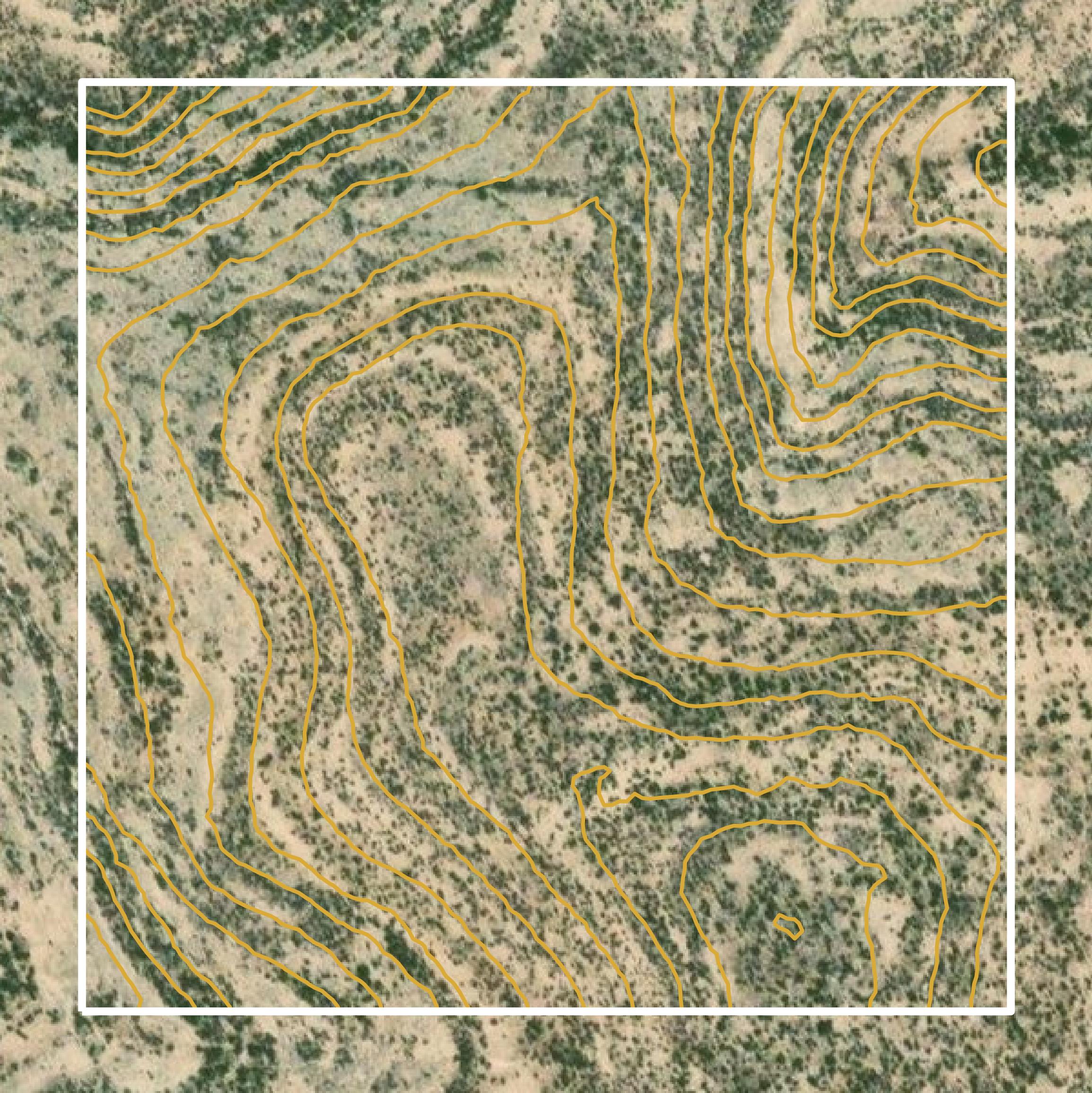 This image shows a contour map in Terrell County created using GIS data in Equator.