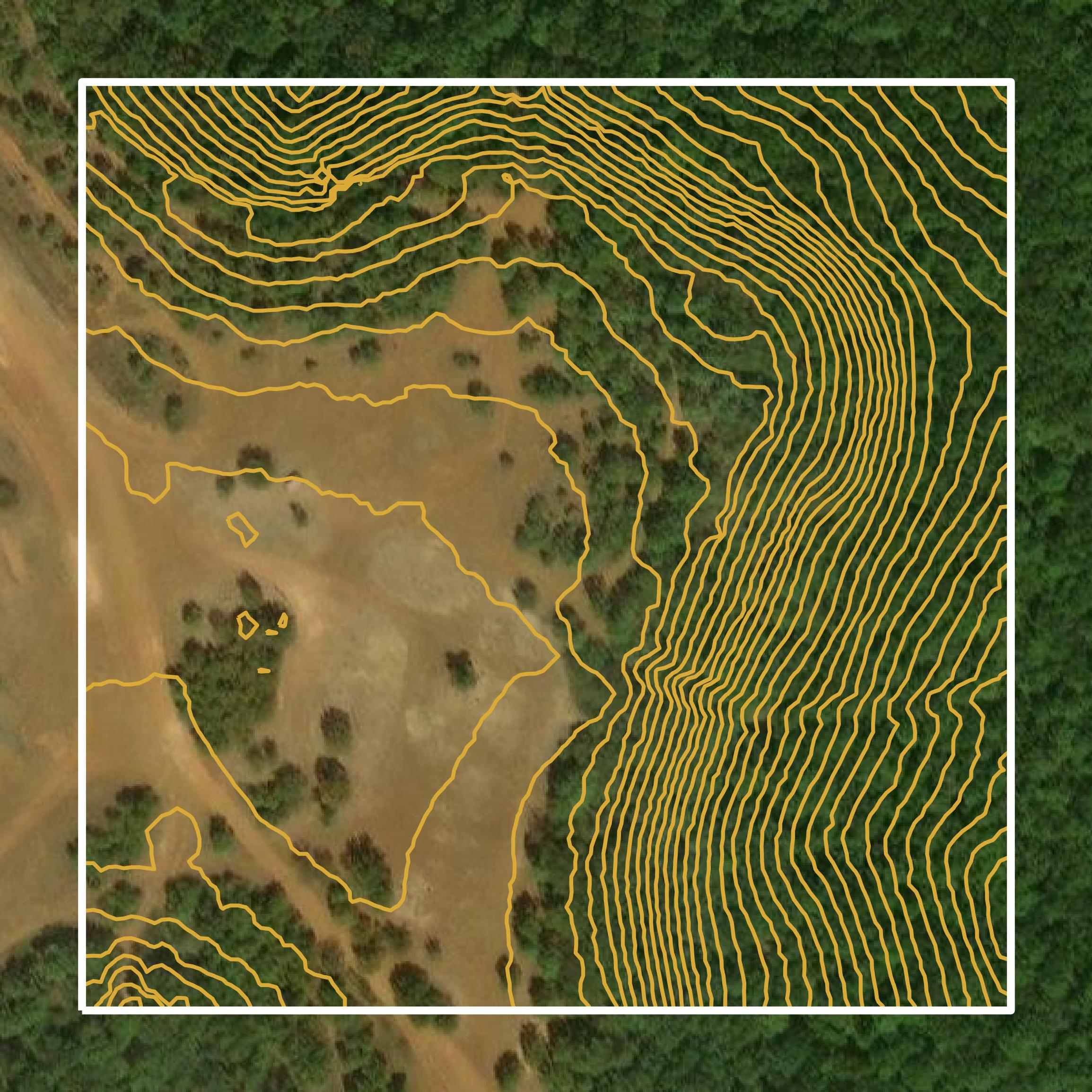This image shows a contour map in Upshur County created using GIS data in Equator.
