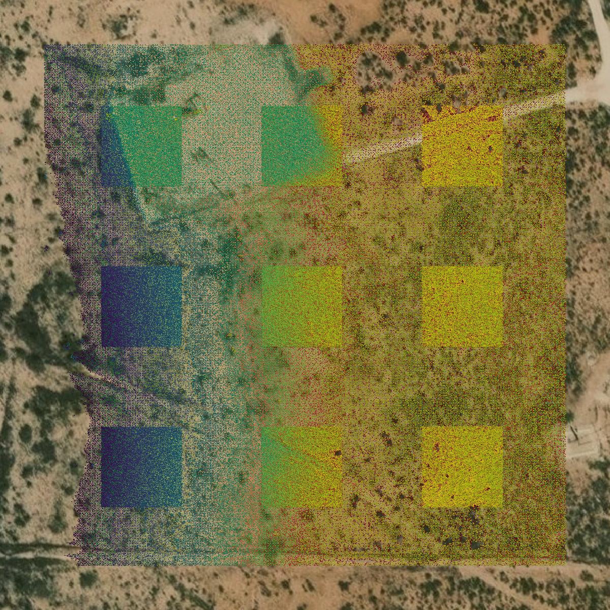 This image shows a LiDAR point cloud in Upton County created using GIS data in Equator.