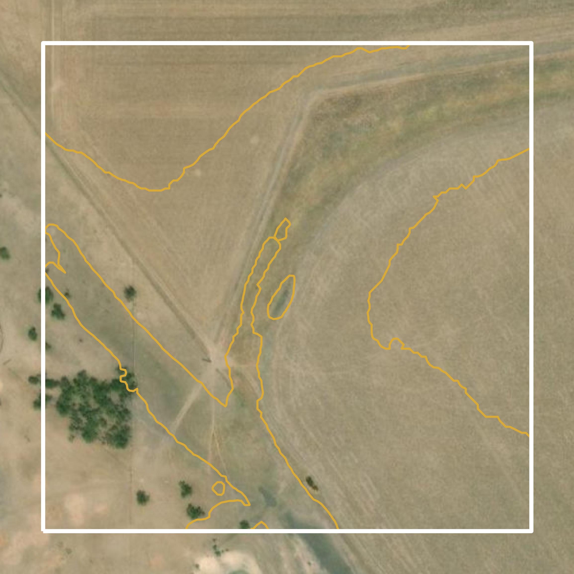This image shows a contour map in Uvalde County created using GIS data in Equator.
