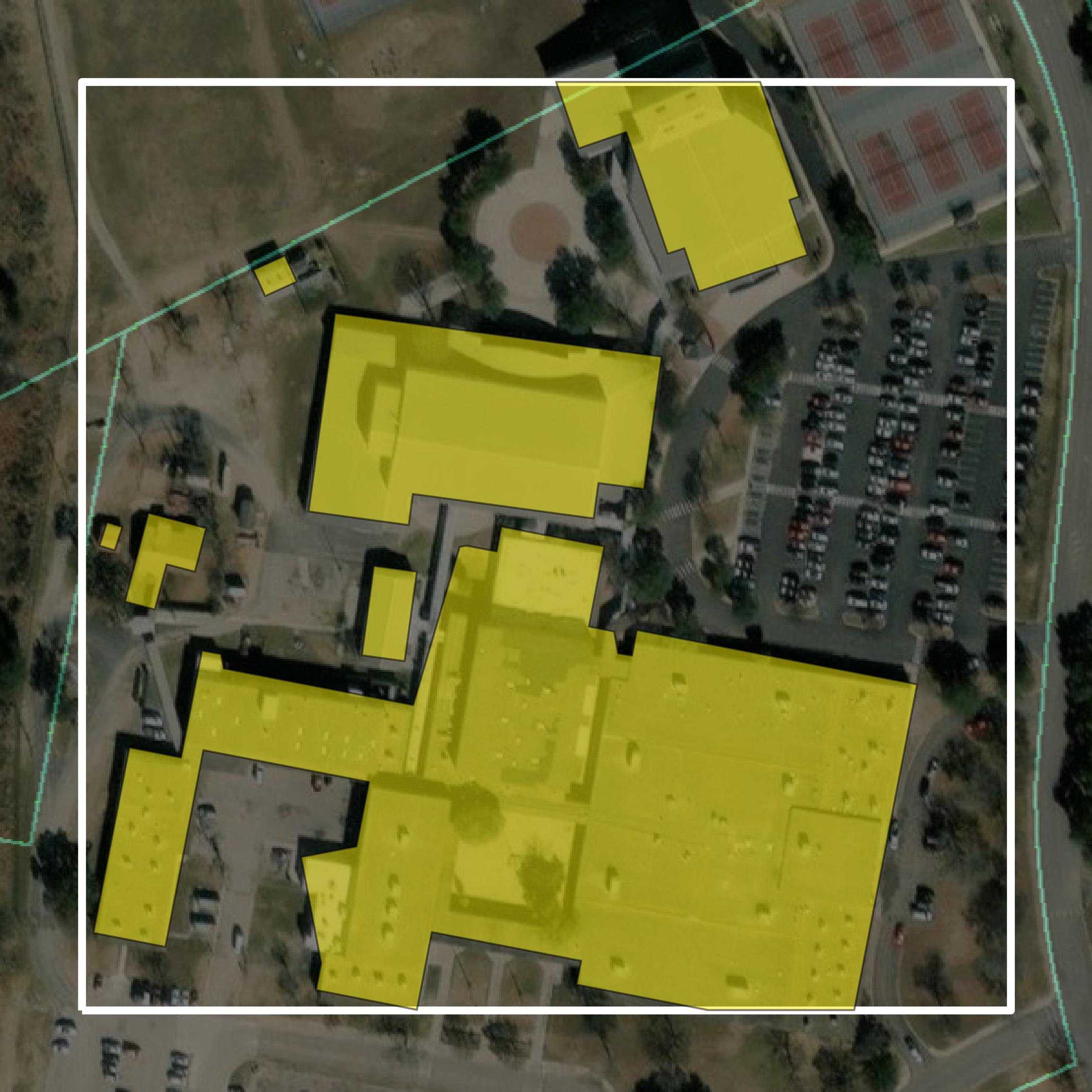 This image shows parcel and building data in Uvalde County created using GIS data in Equator.