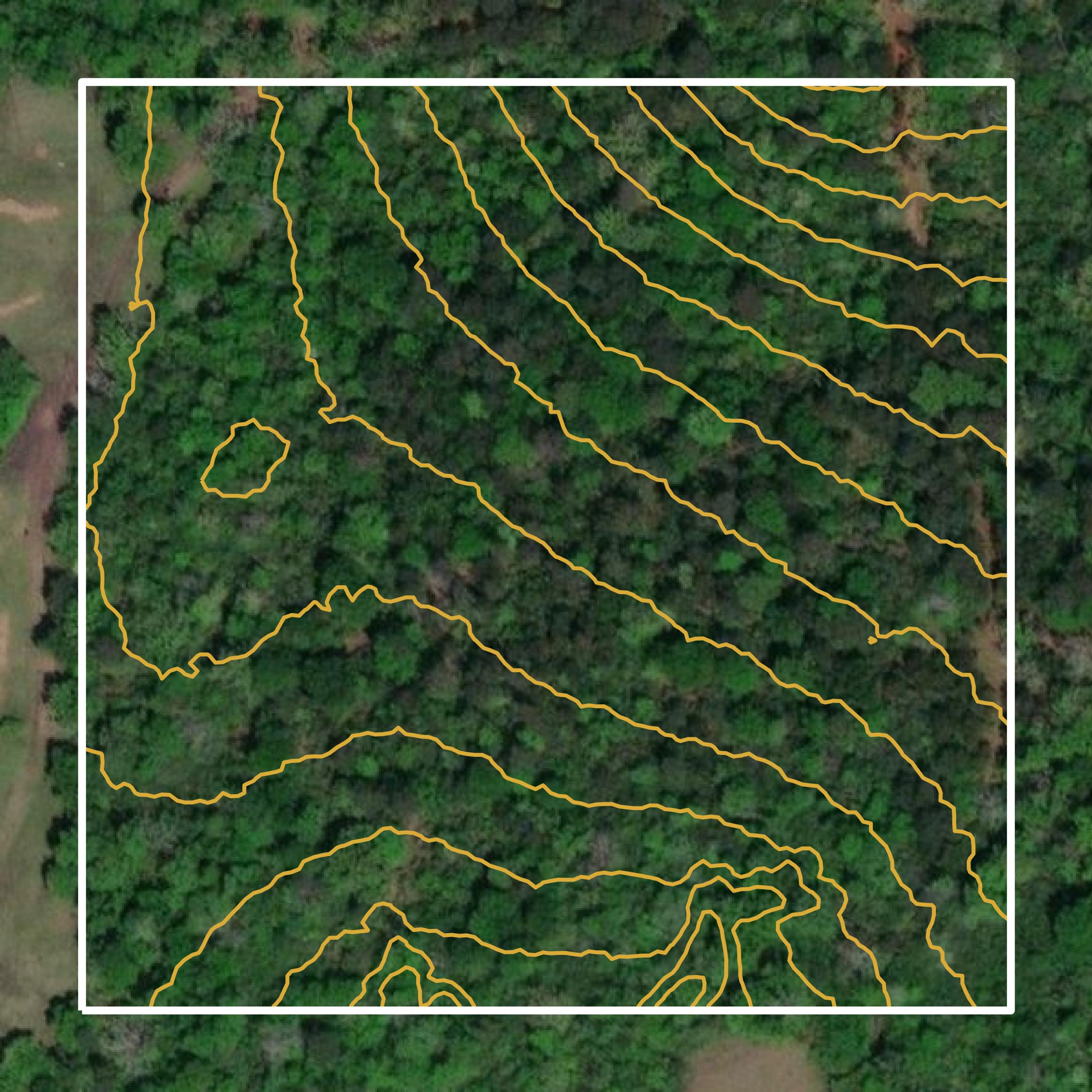 This image shows a contour map in Walker County created using GIS data in Equator.