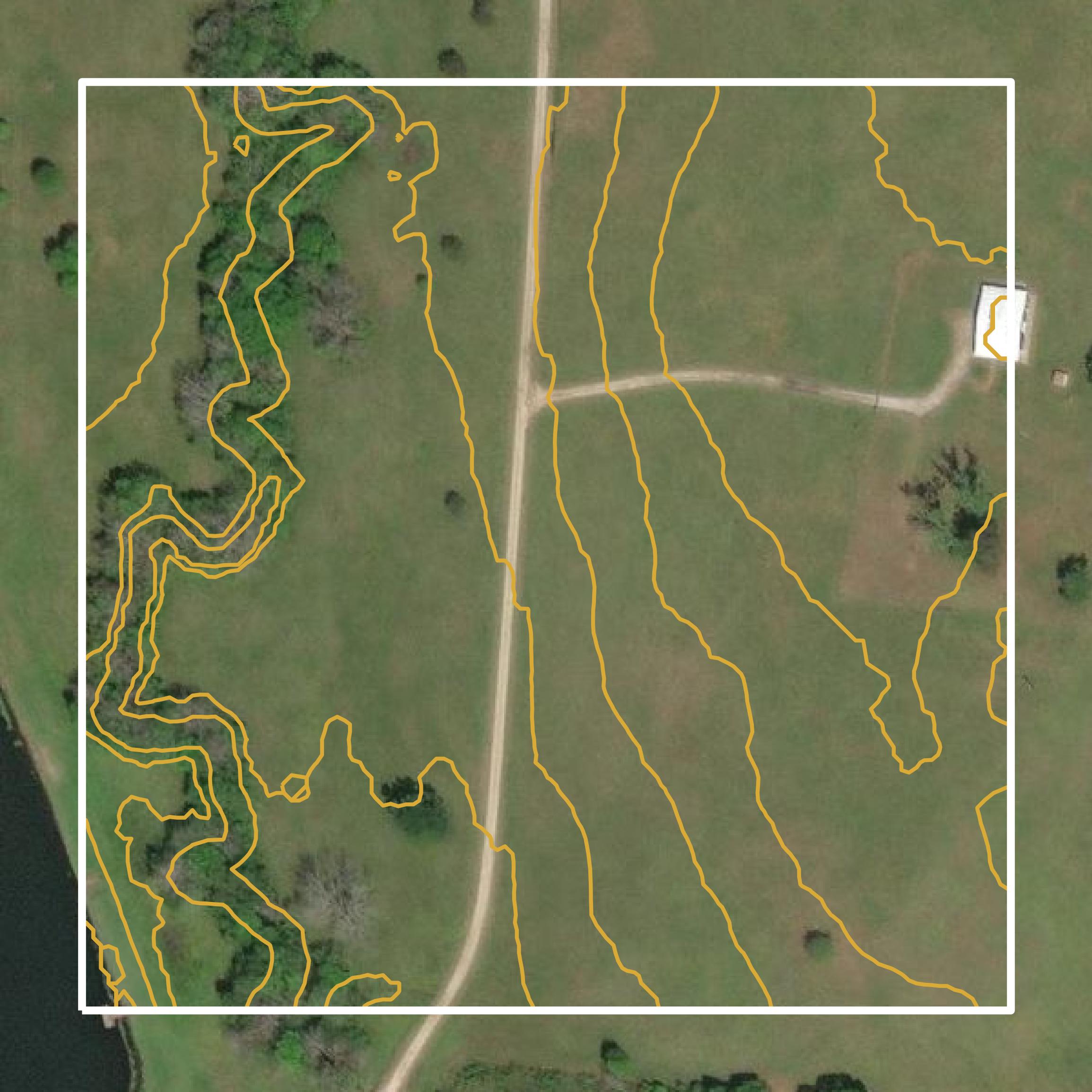 This image shows a contour map in Walker County created using GIS data in Equator.