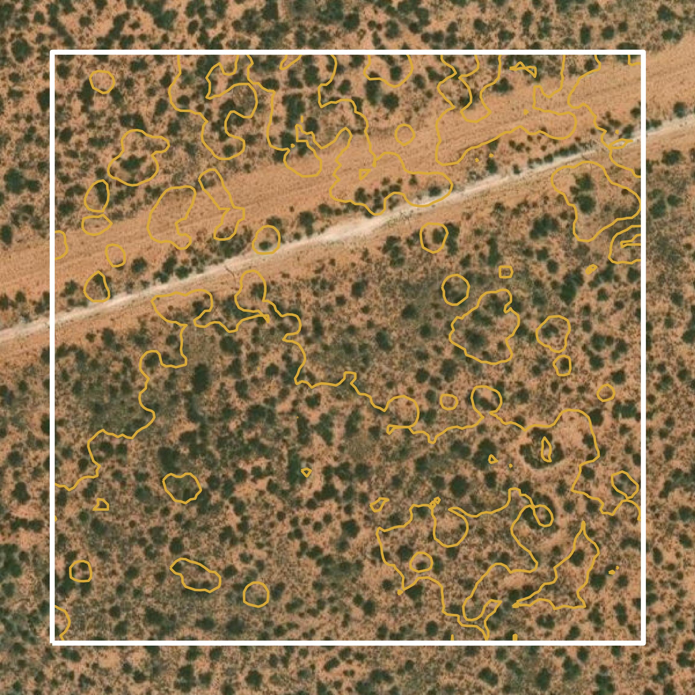 This image shows a contour map in Ward County created using GIS data in Equator.