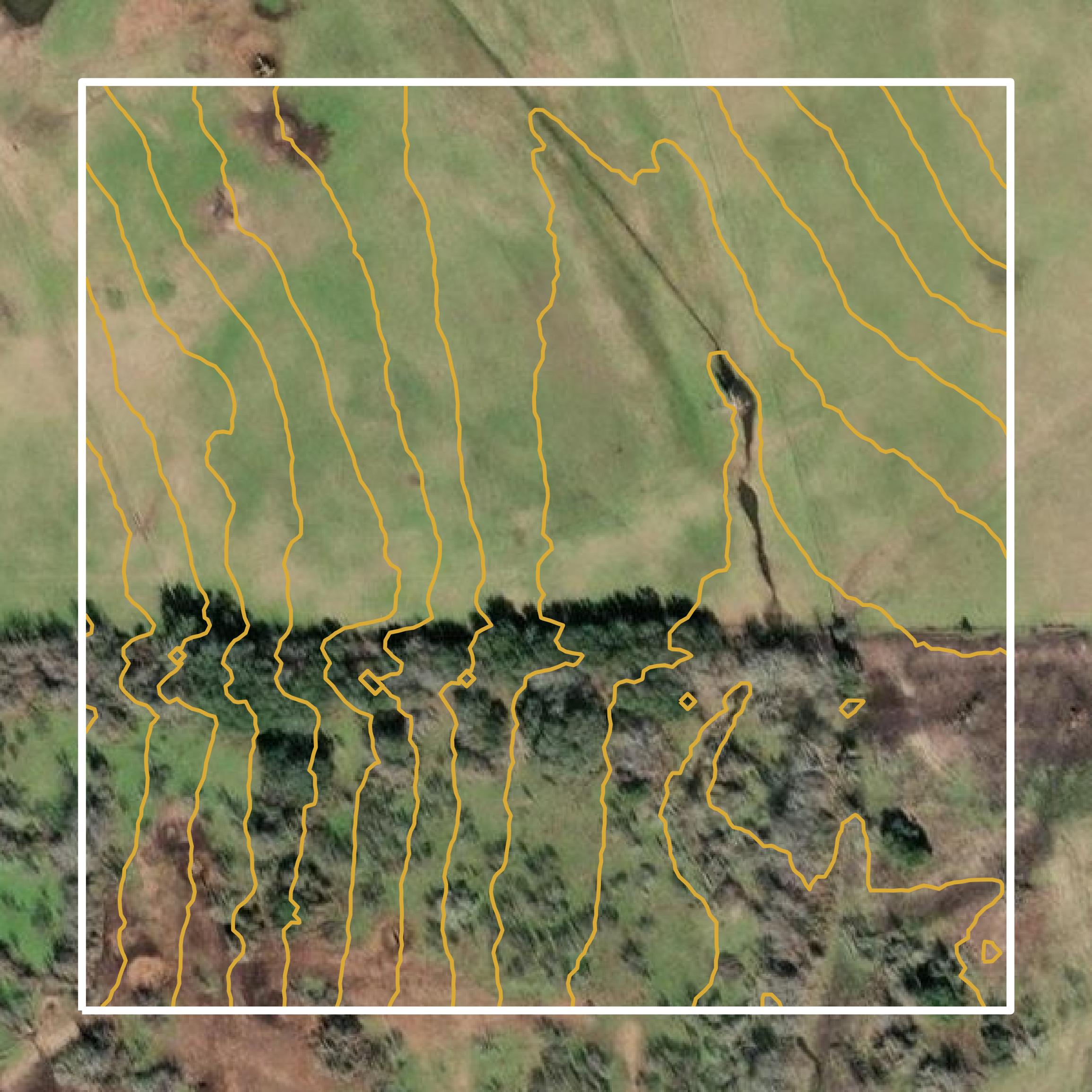 This image shows a contour map in Washington County created using GIS data in Equator.