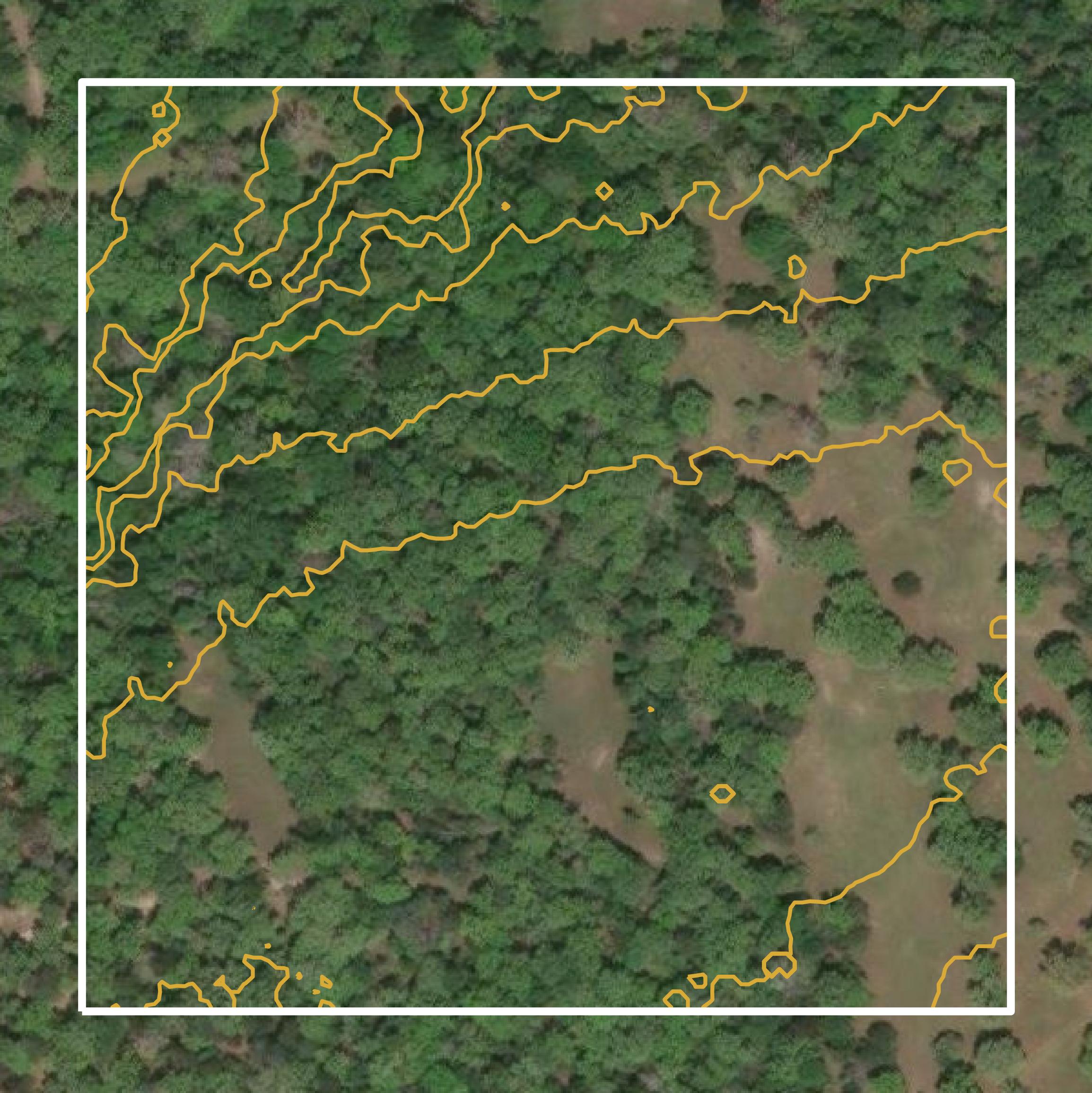 This image shows a contour map in Washington County created using GIS data in Equator.