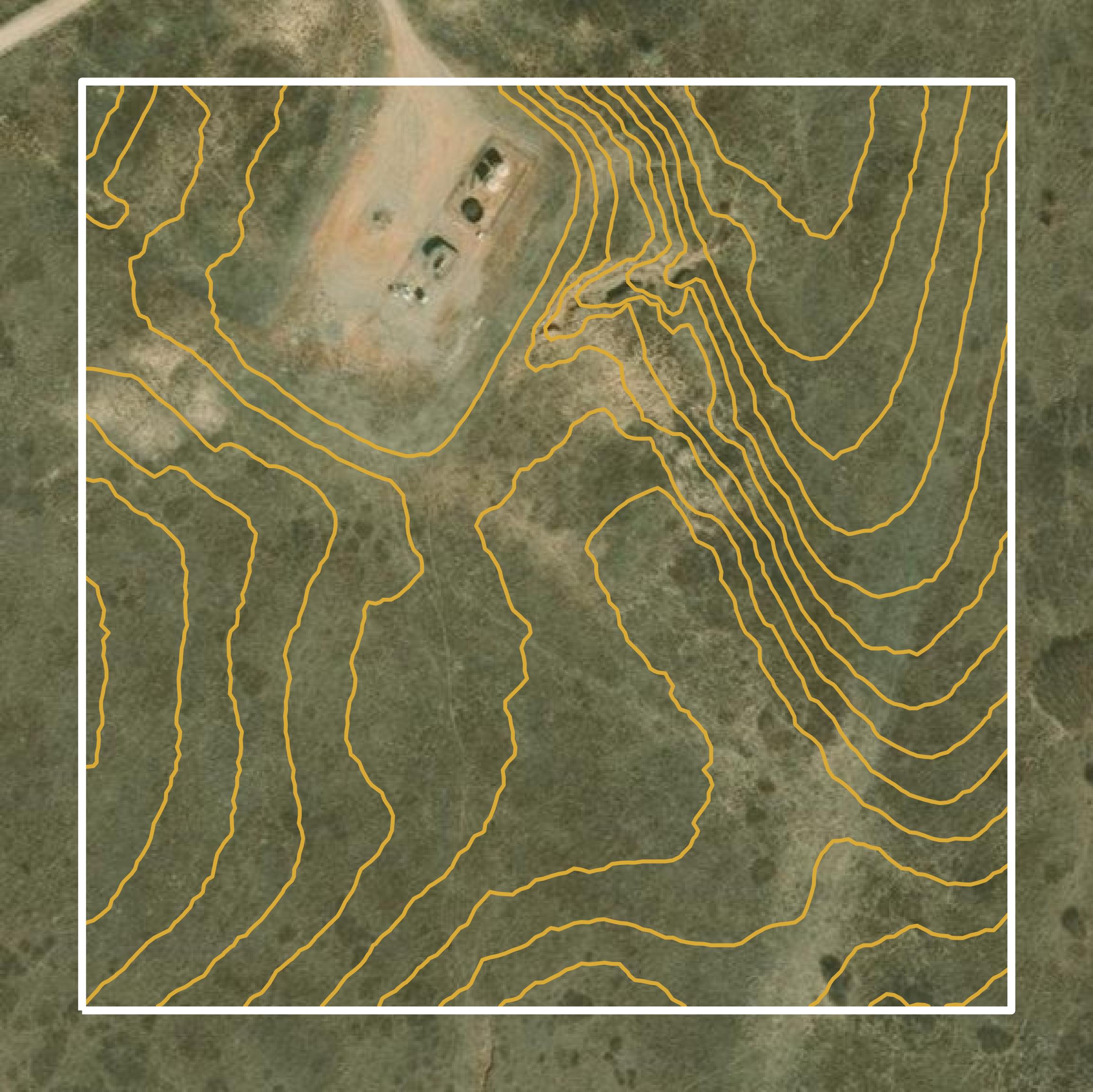 This image shows a contour map in Wheeler County created using GIS data in Equator.