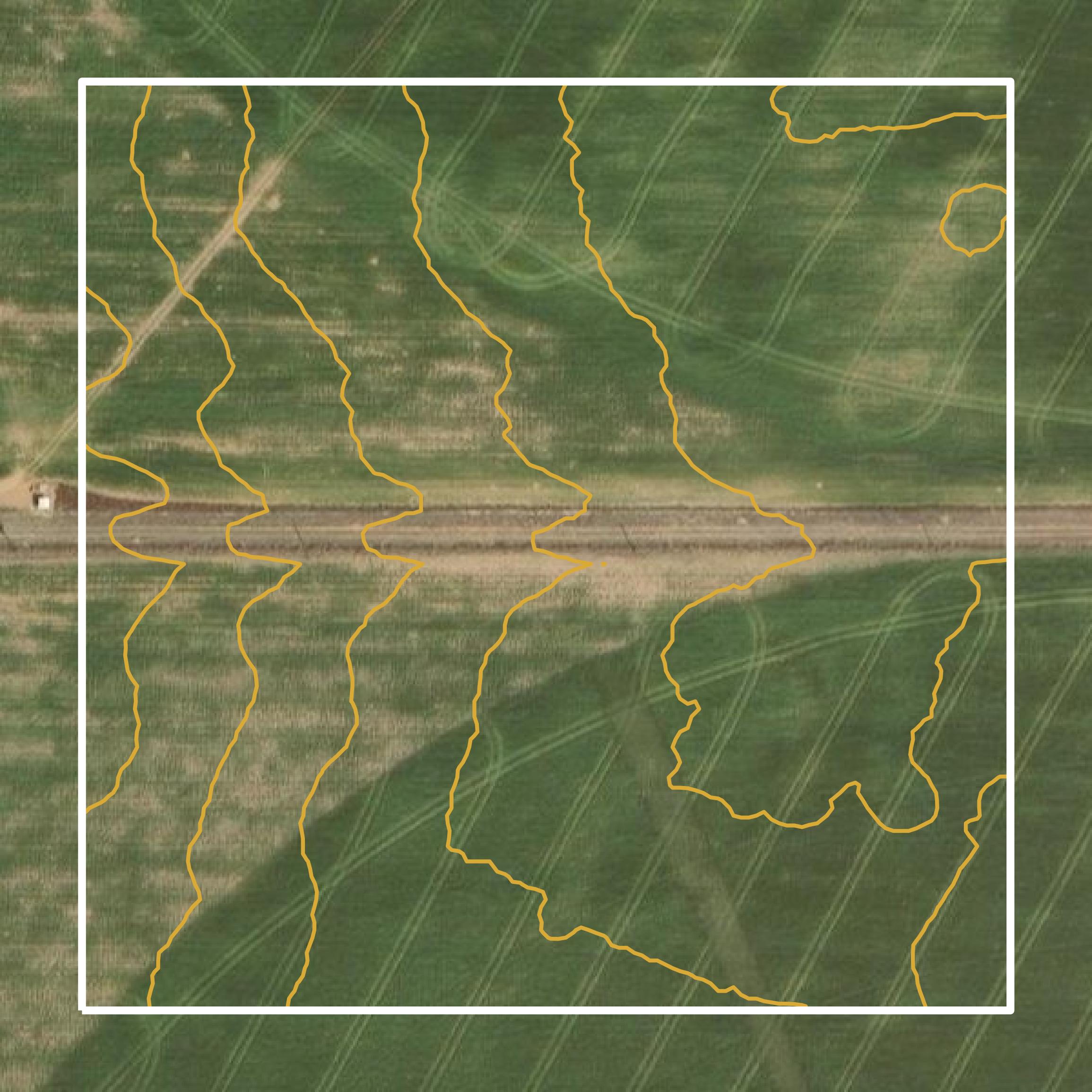 This image shows a contour map in Wheeler County created using GIS data in Equator.
