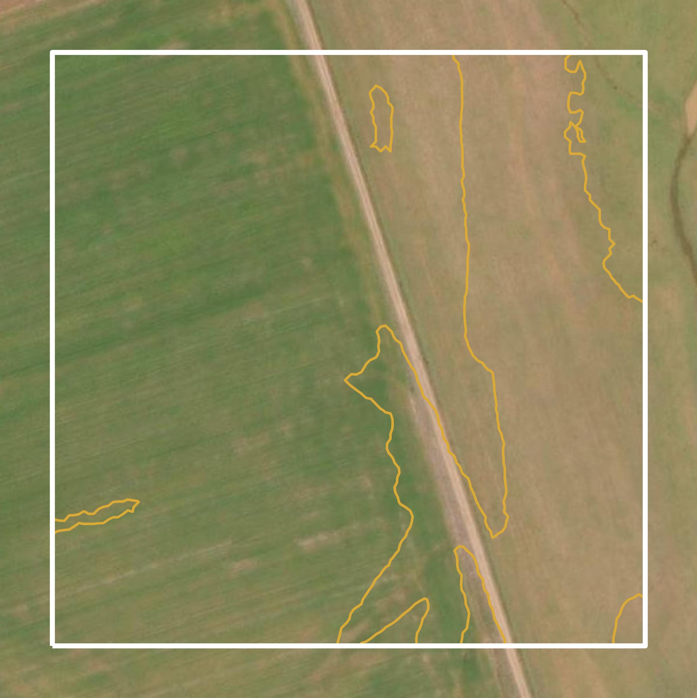 This image shows a contour map in Wilbarger County created using GIS data in Equator.