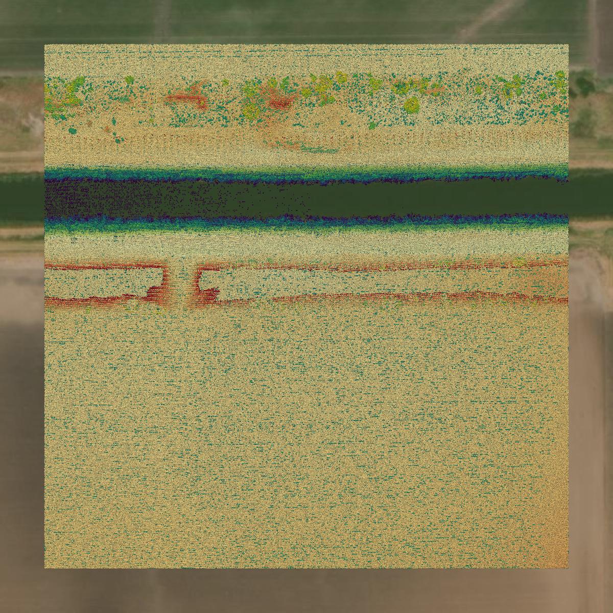 This image shows a LiDAR point cloud in Willacy County created using GIS data in Equator.