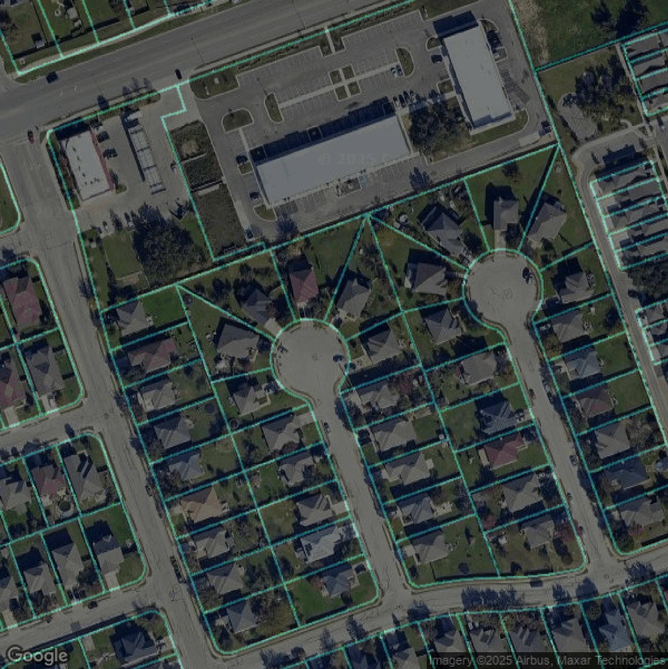 This image shows parcel data in Williamson County created using GIS data in Equator.