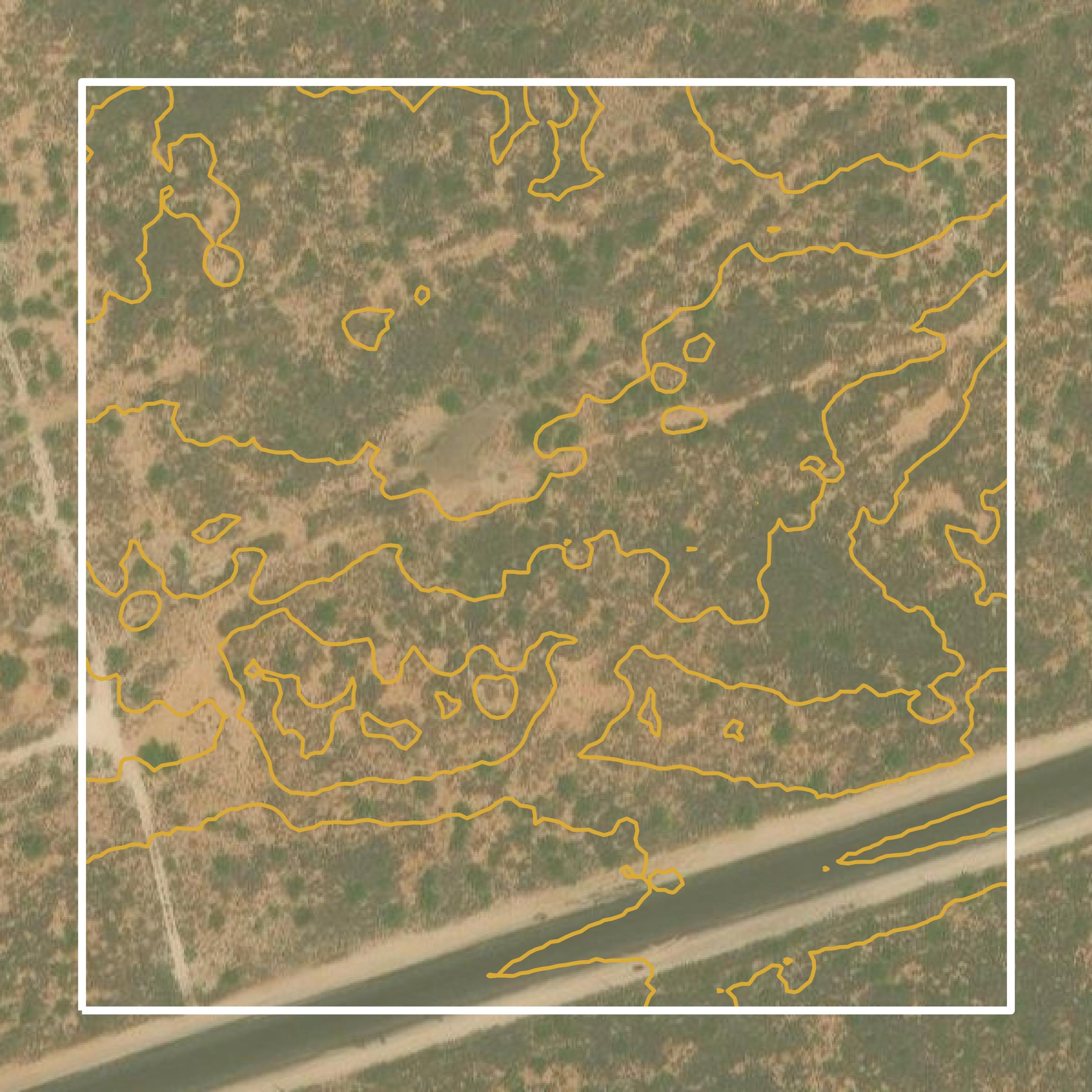 This image shows a contour map in Winkler County created using GIS data in Equator.