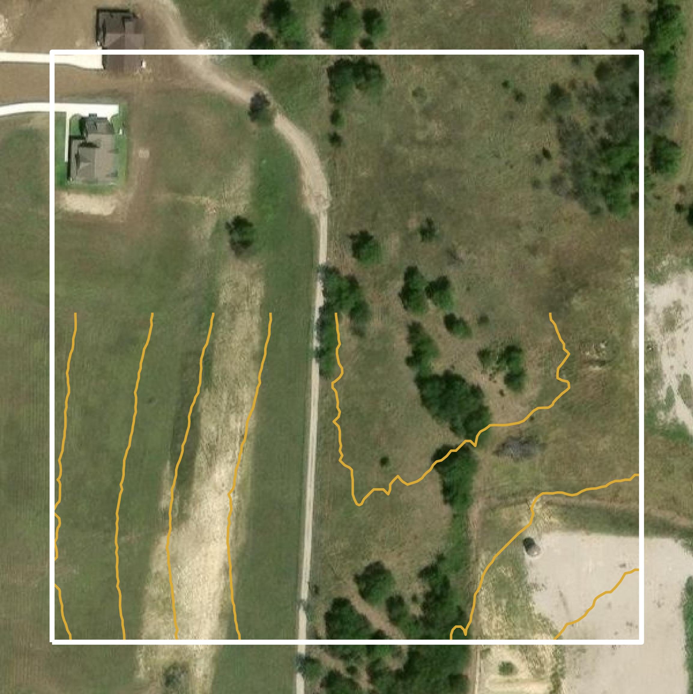 This image shows a contour map in Wise County created using GIS data in Equator.