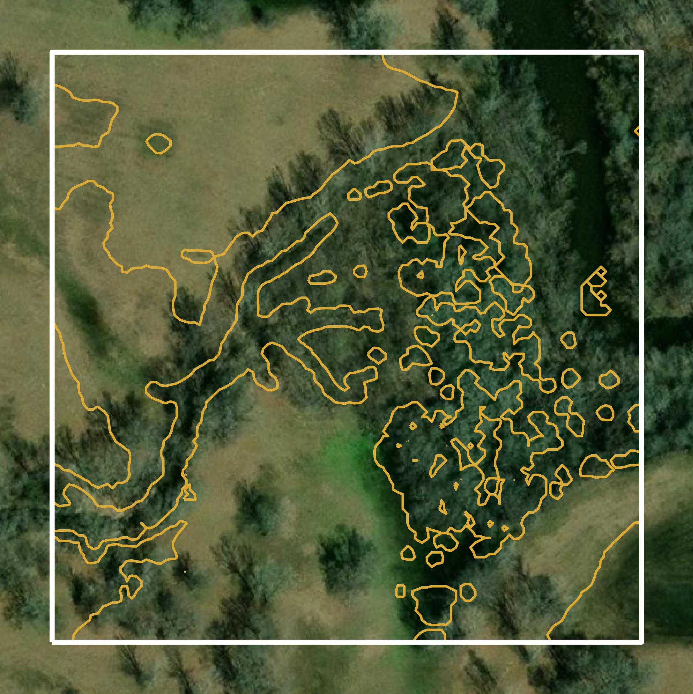 This image shows a contour map in Wood County created using GIS data in Equator.