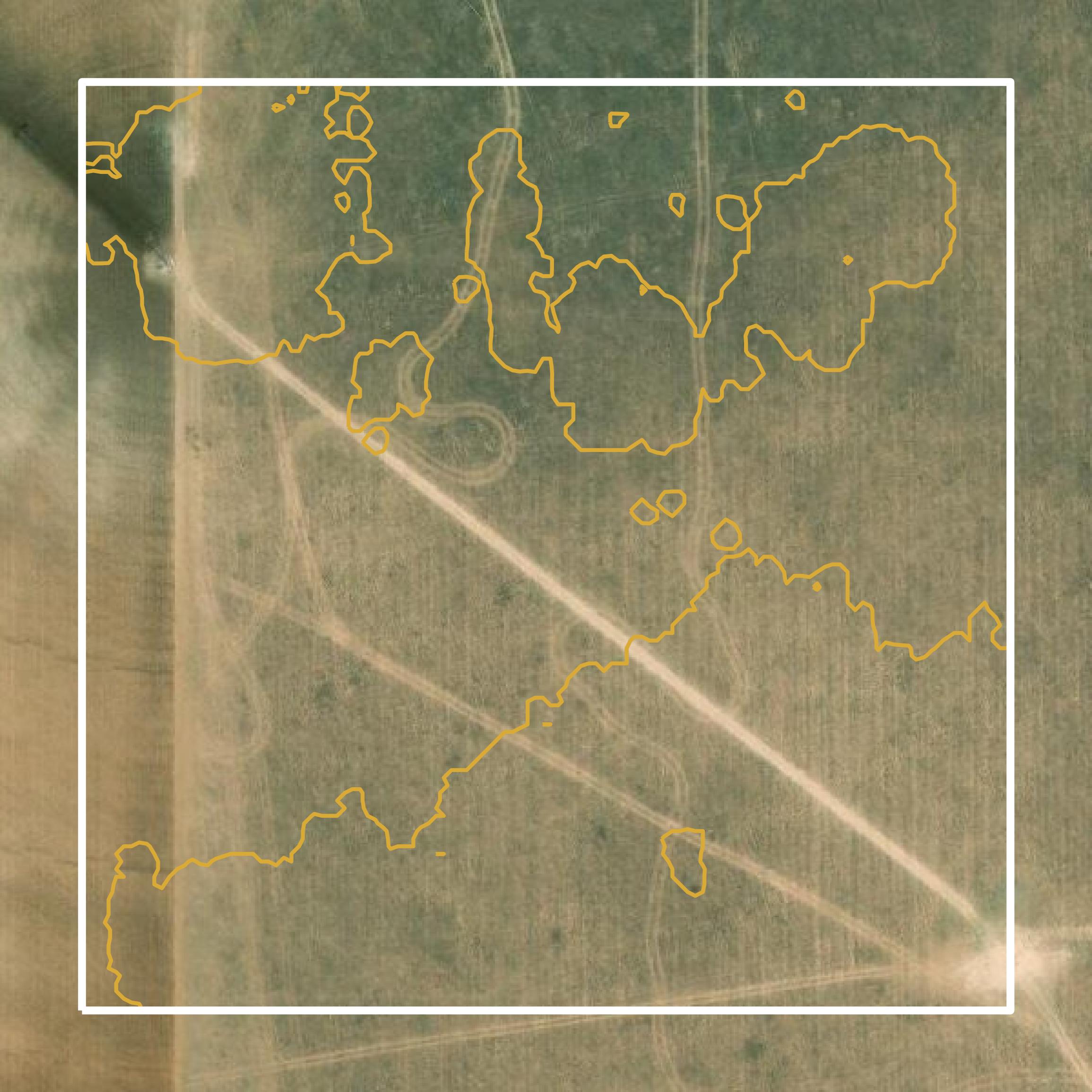 This image shows a contour map in Yoakum County created using GIS data in Equator.