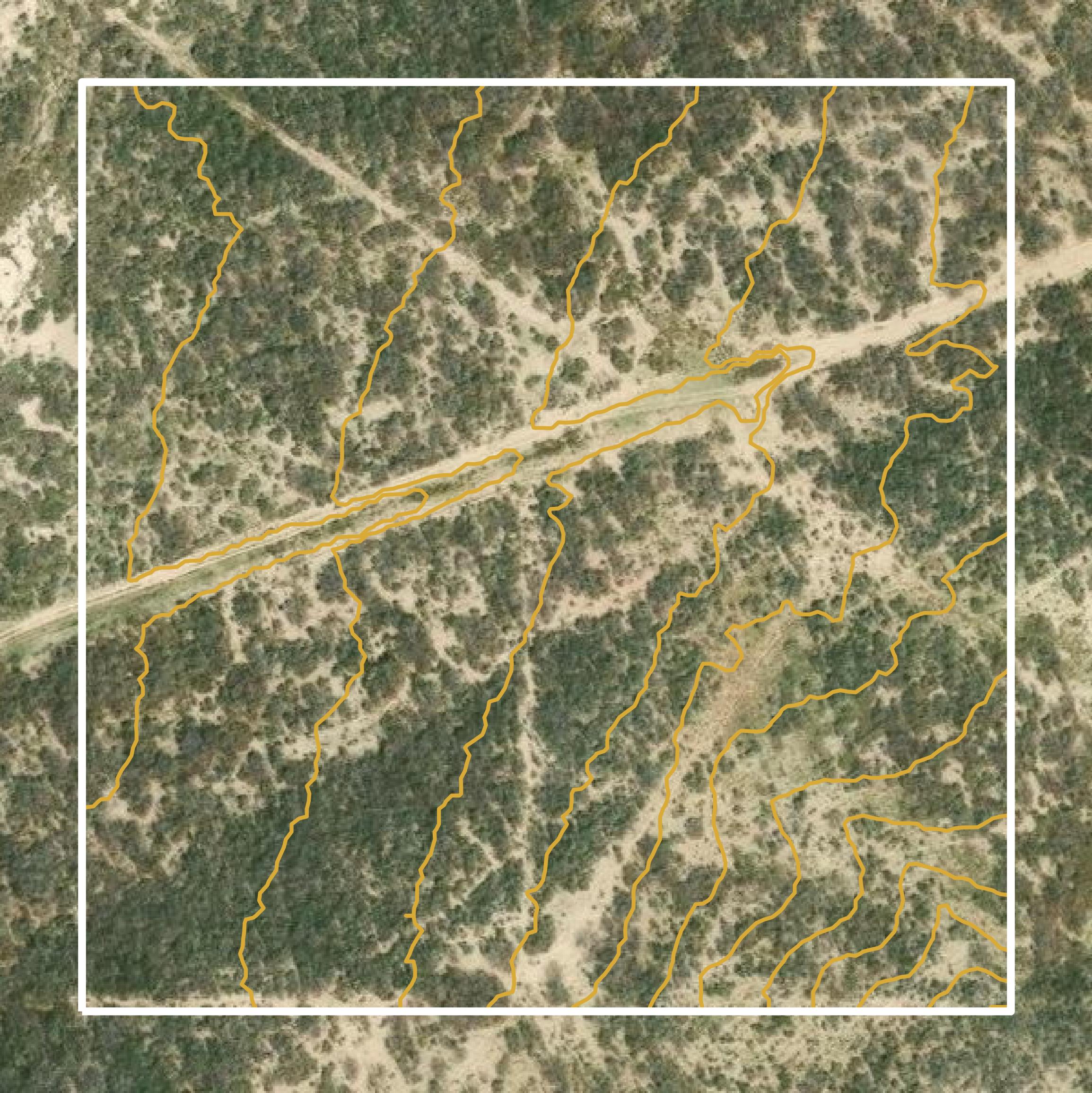 This image shows a contour map in Zapata County created using GIS data in Equator.