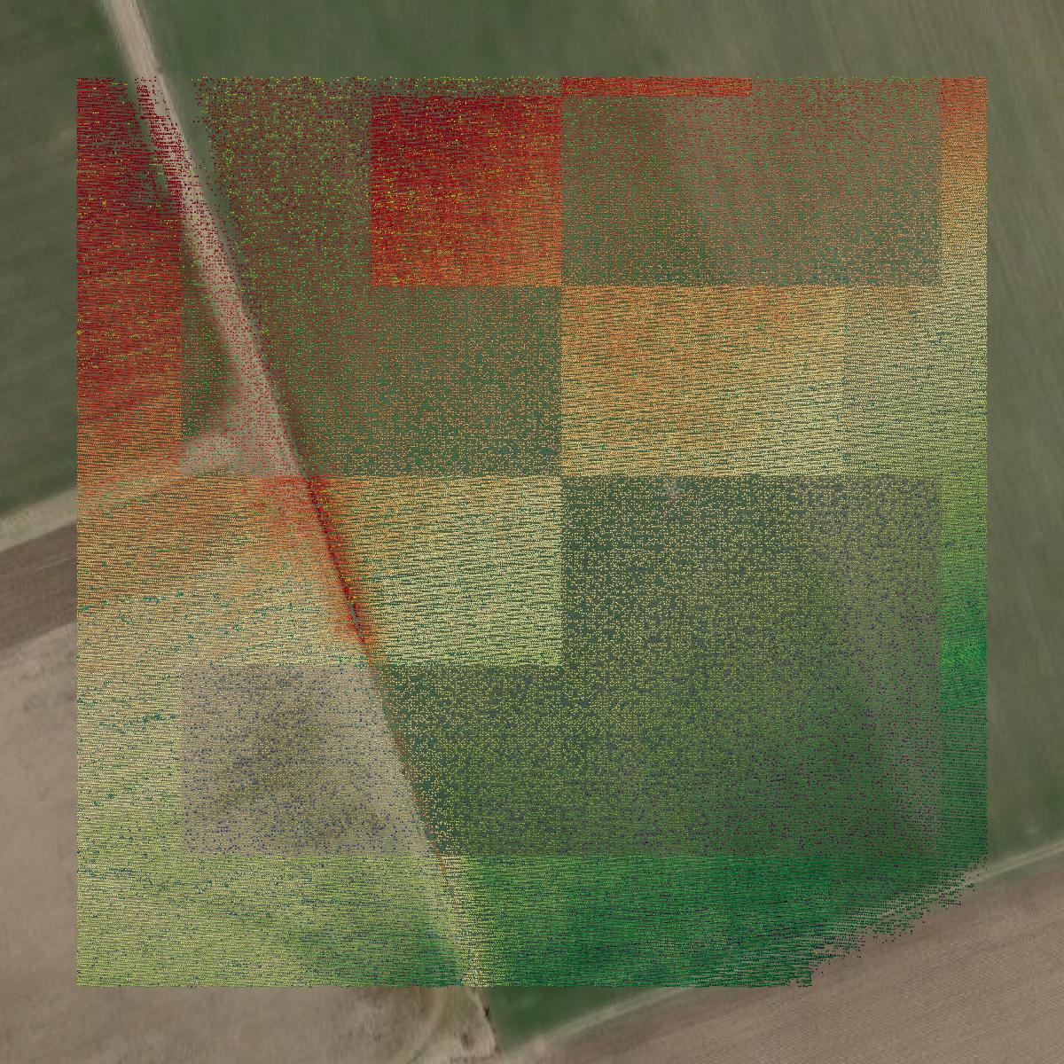 This image shows a LiDAR point cloud in Zavala County created using GIS data in Equator.