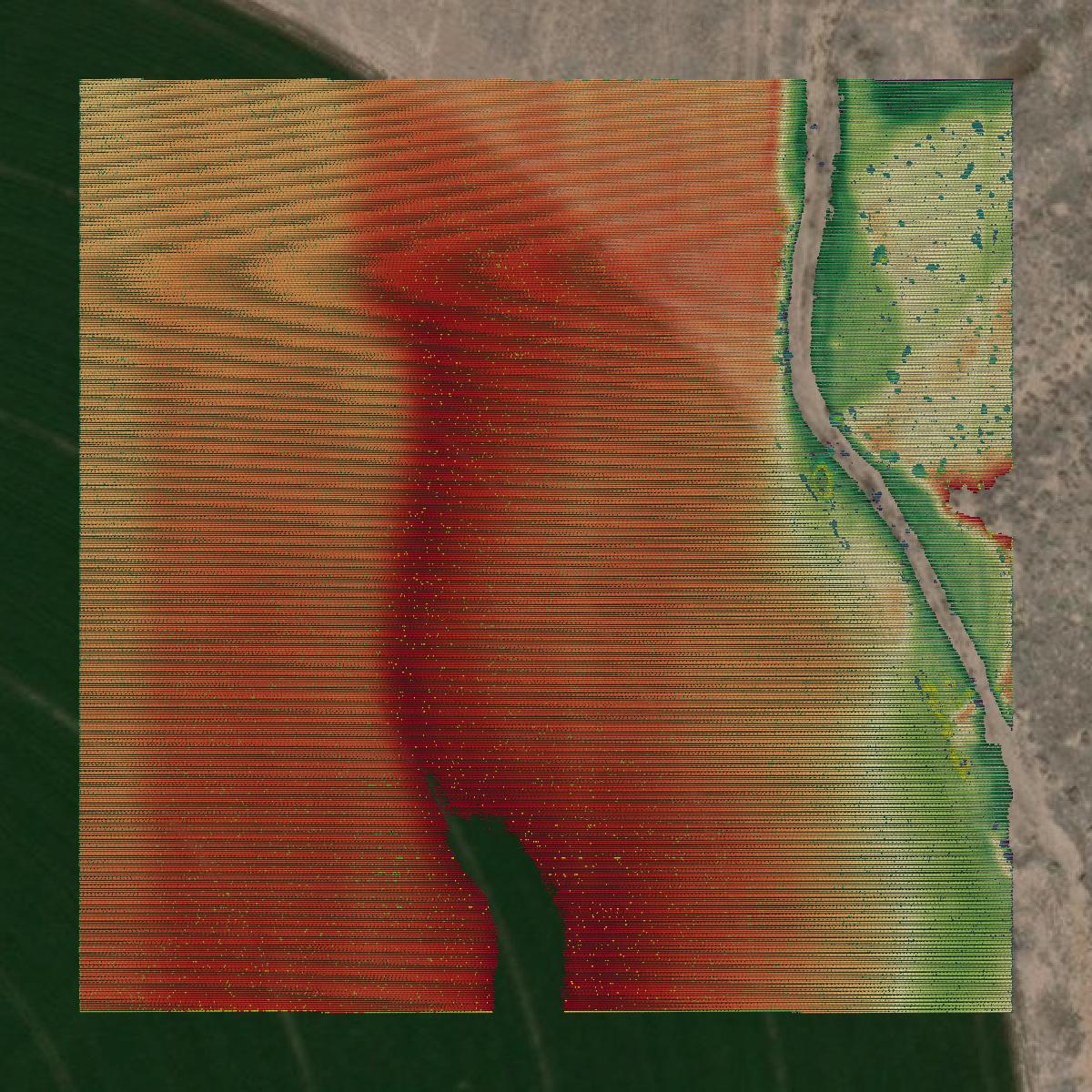 This image shows a LiDAR point cloud in Beaver County created using GIS data in Equator.
