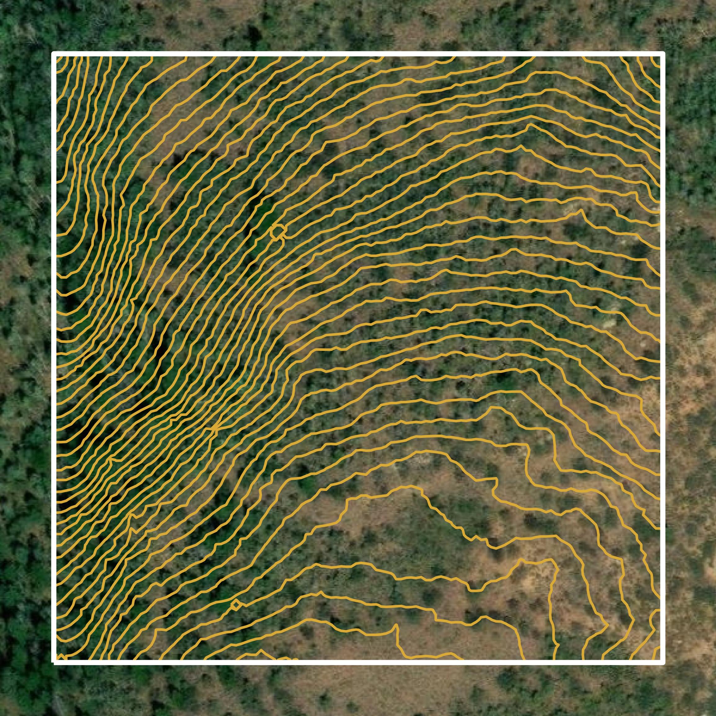This image shows a contour map in Carbon County created using GIS data in Equator.