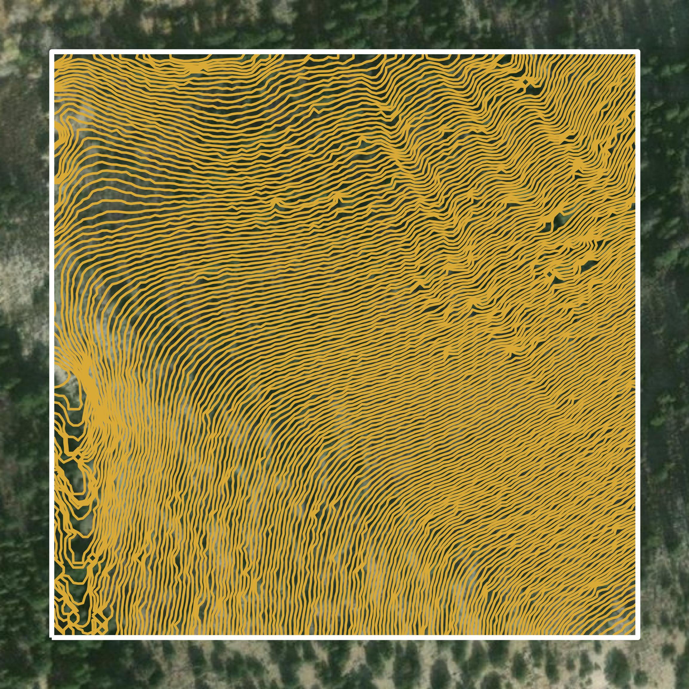 This image shows a contour map in Carbon County created using GIS data in Equator.