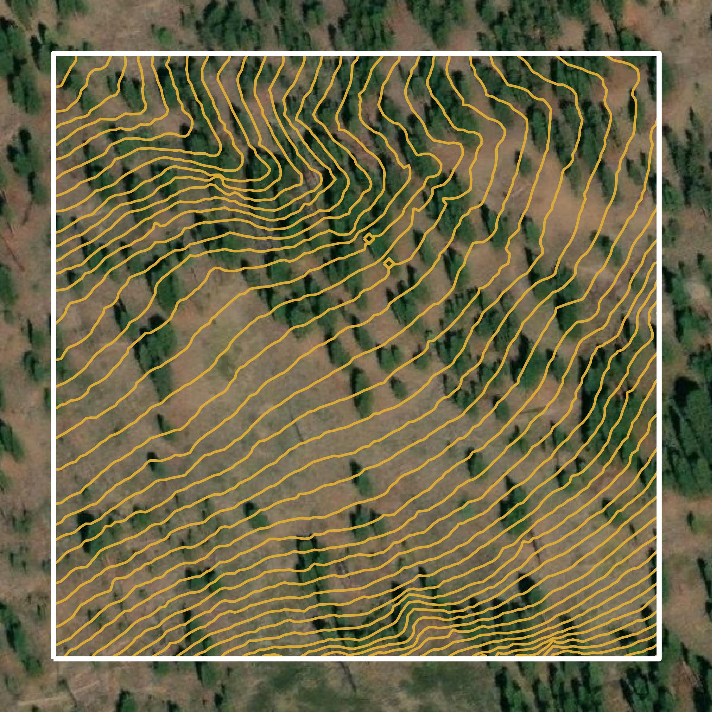 This image shows a contour map in Daggett County created using GIS data in Equator.