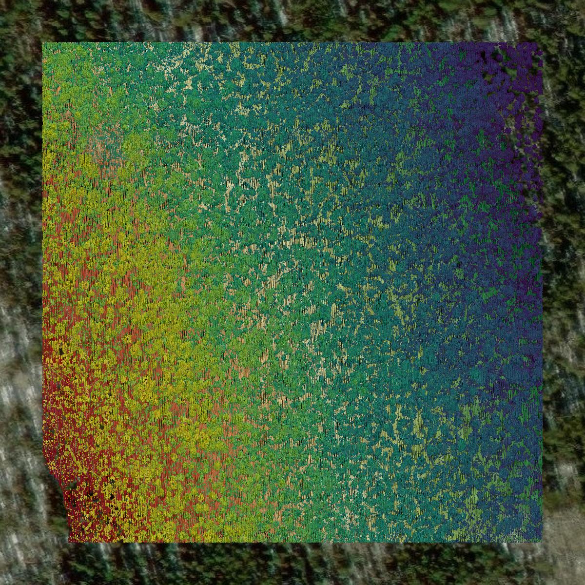 This image shows a LiDAR point cloud in Daggett County created using GIS data in Equator.