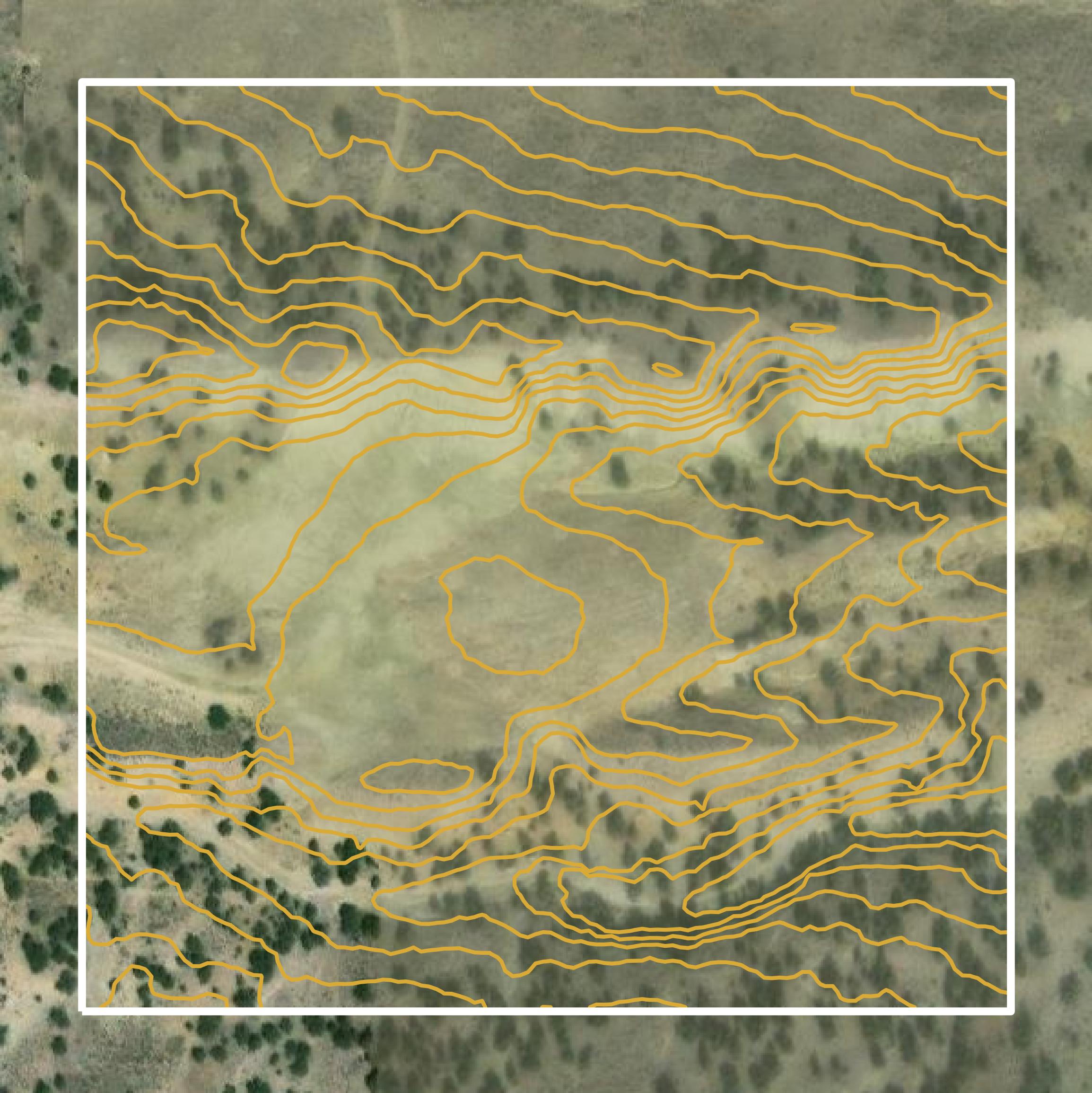 This image shows a contour map in Duchesne County created using GIS data in Equator.