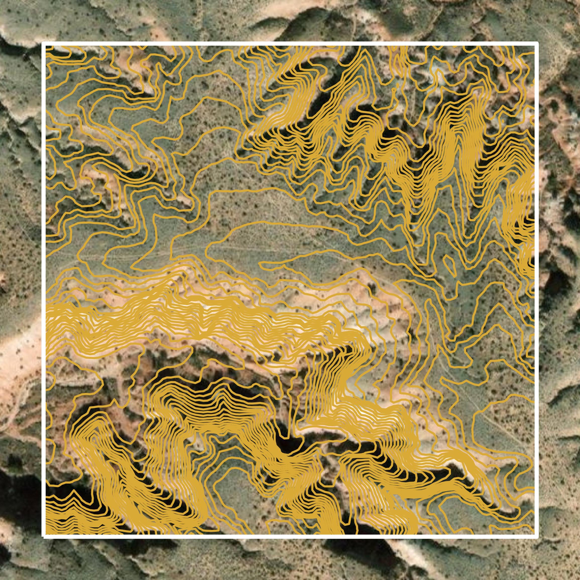 This image shows a contour map in Emery County created using GIS data in Equator.