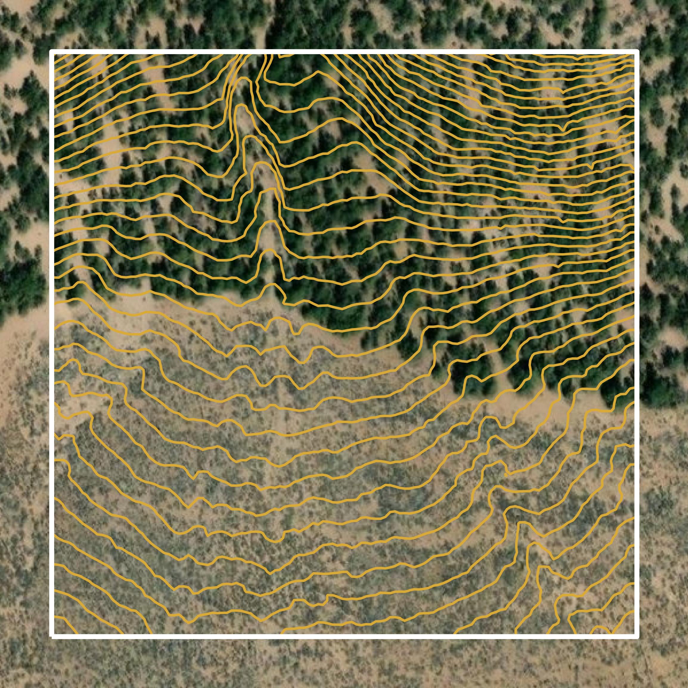 This image shows a contour map in Garfield County created using GIS data in Equator.