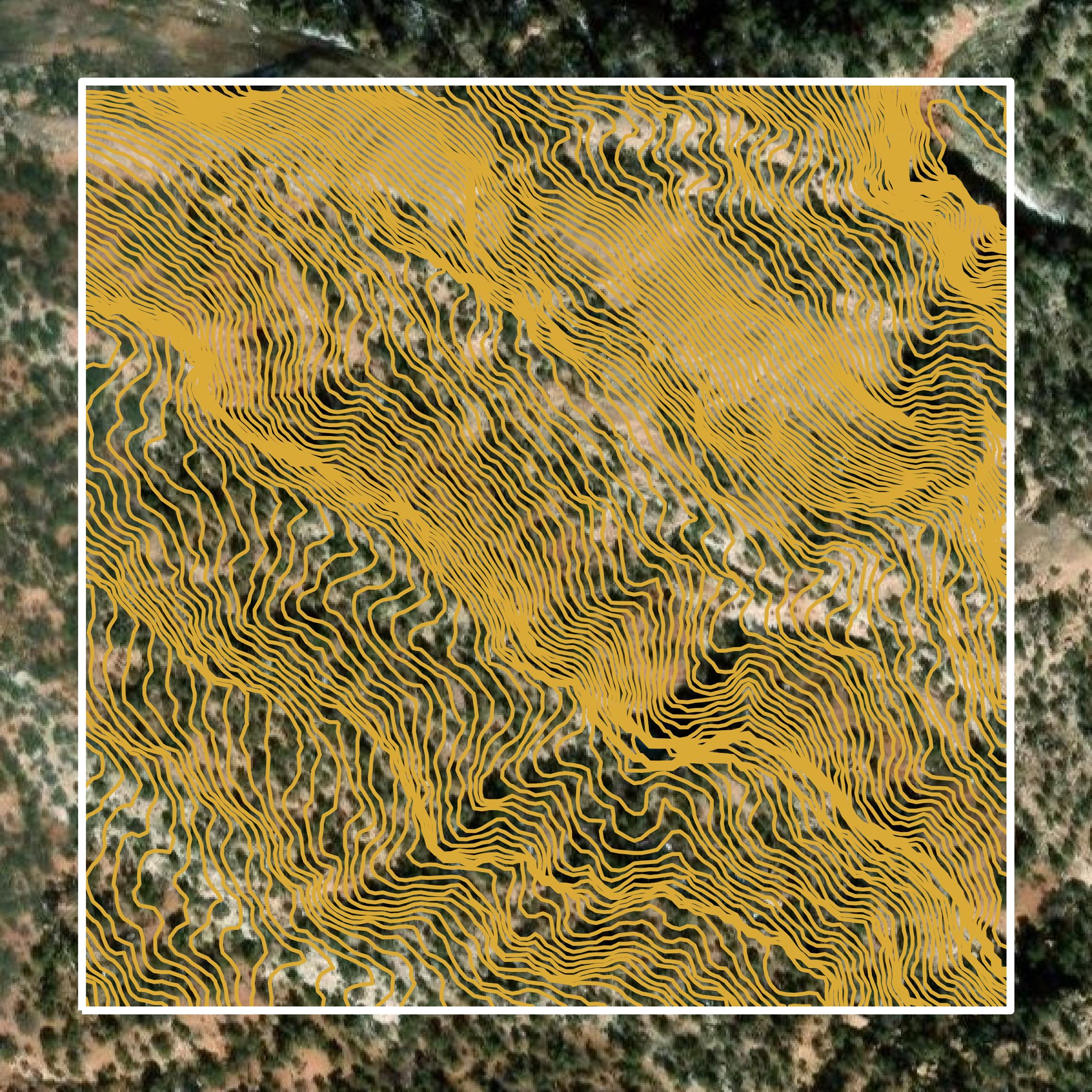 This image shows a contour map in Garfield County created using GIS data in Equator.