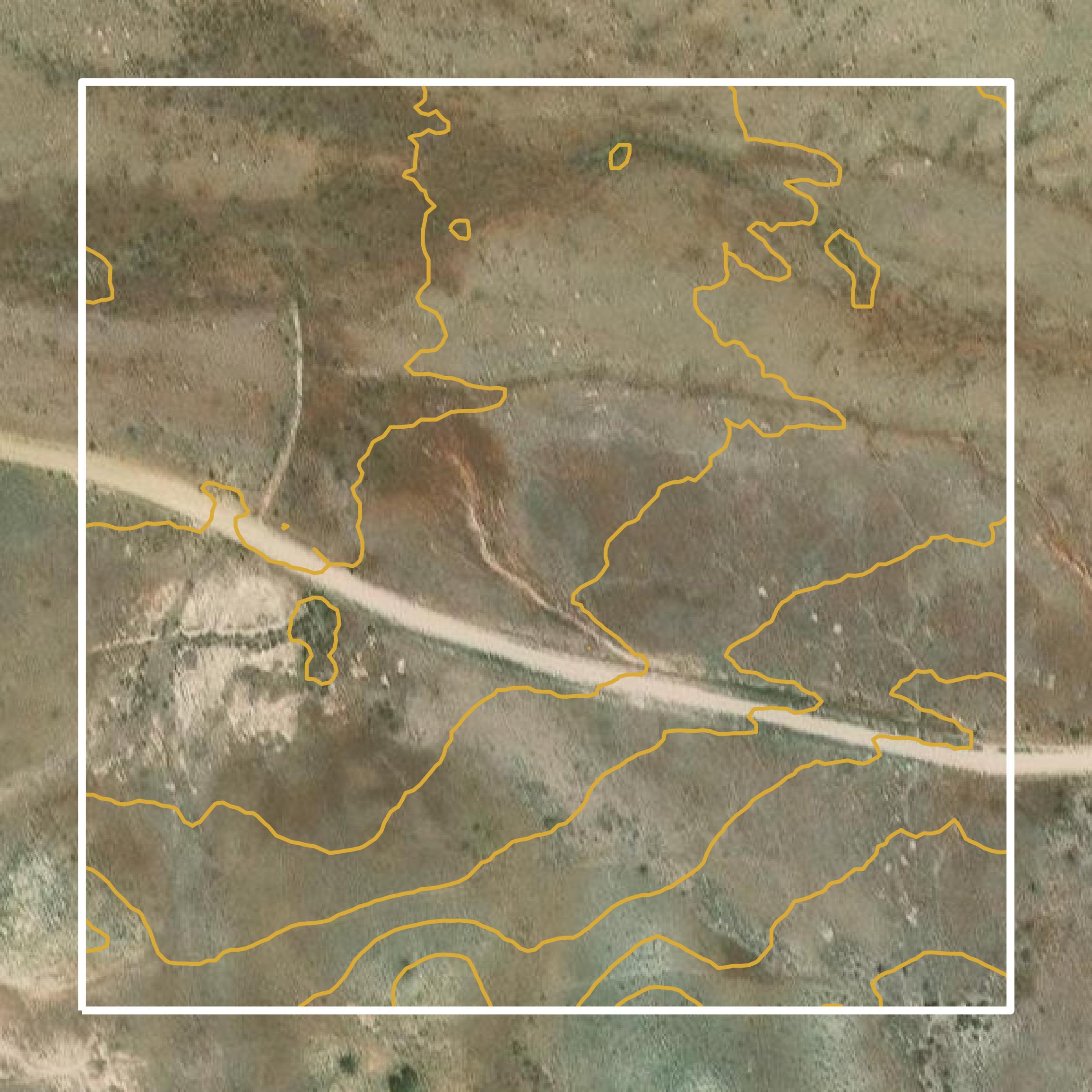This image shows a contour map in Grand County created using GIS data in Equator.