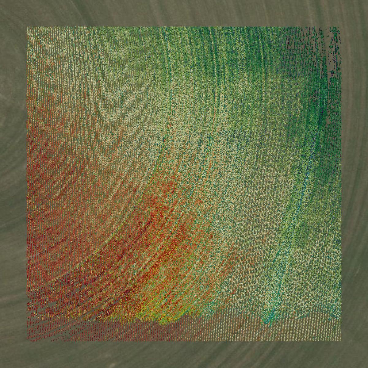 This image shows a LiDAR point cloud in Iron County created using GIS data in Equator.