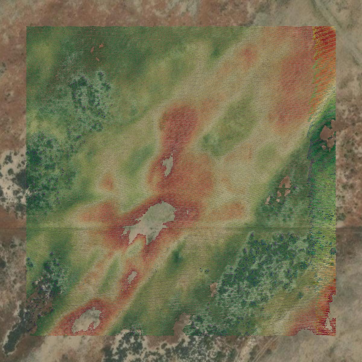 This image shows a LiDAR point cloud in Juab County created using GIS data in Equator.