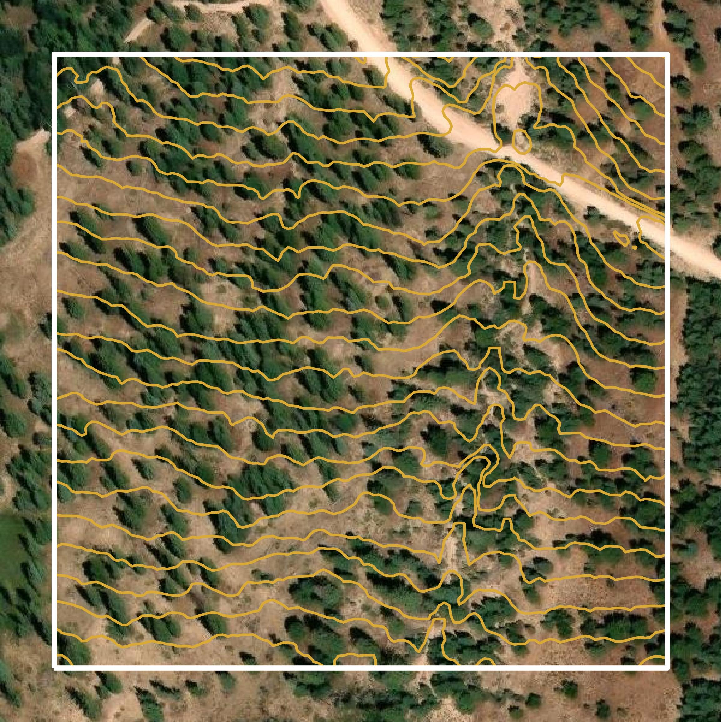 This image shows a contour map in Kane County created using GIS data in Equator.