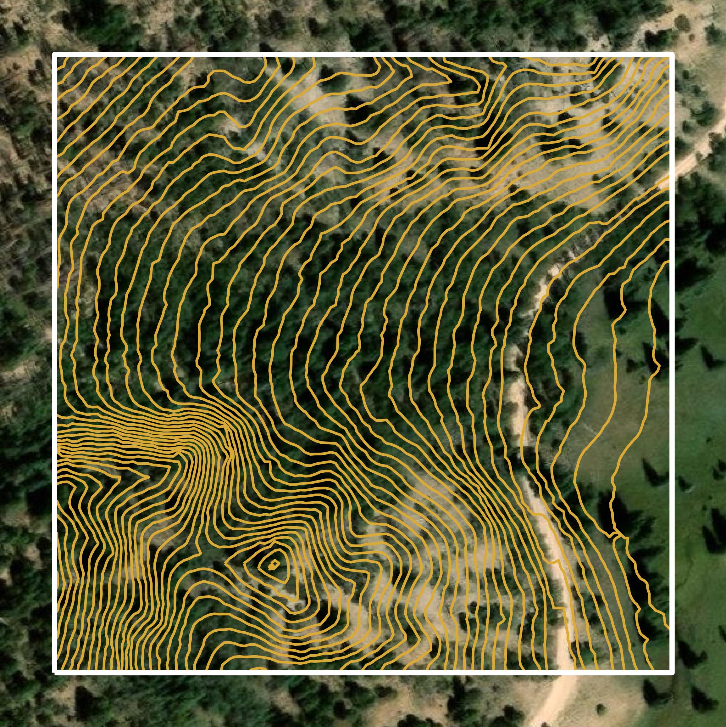 This image shows a contour map in Kane County created using GIS data in Equator.