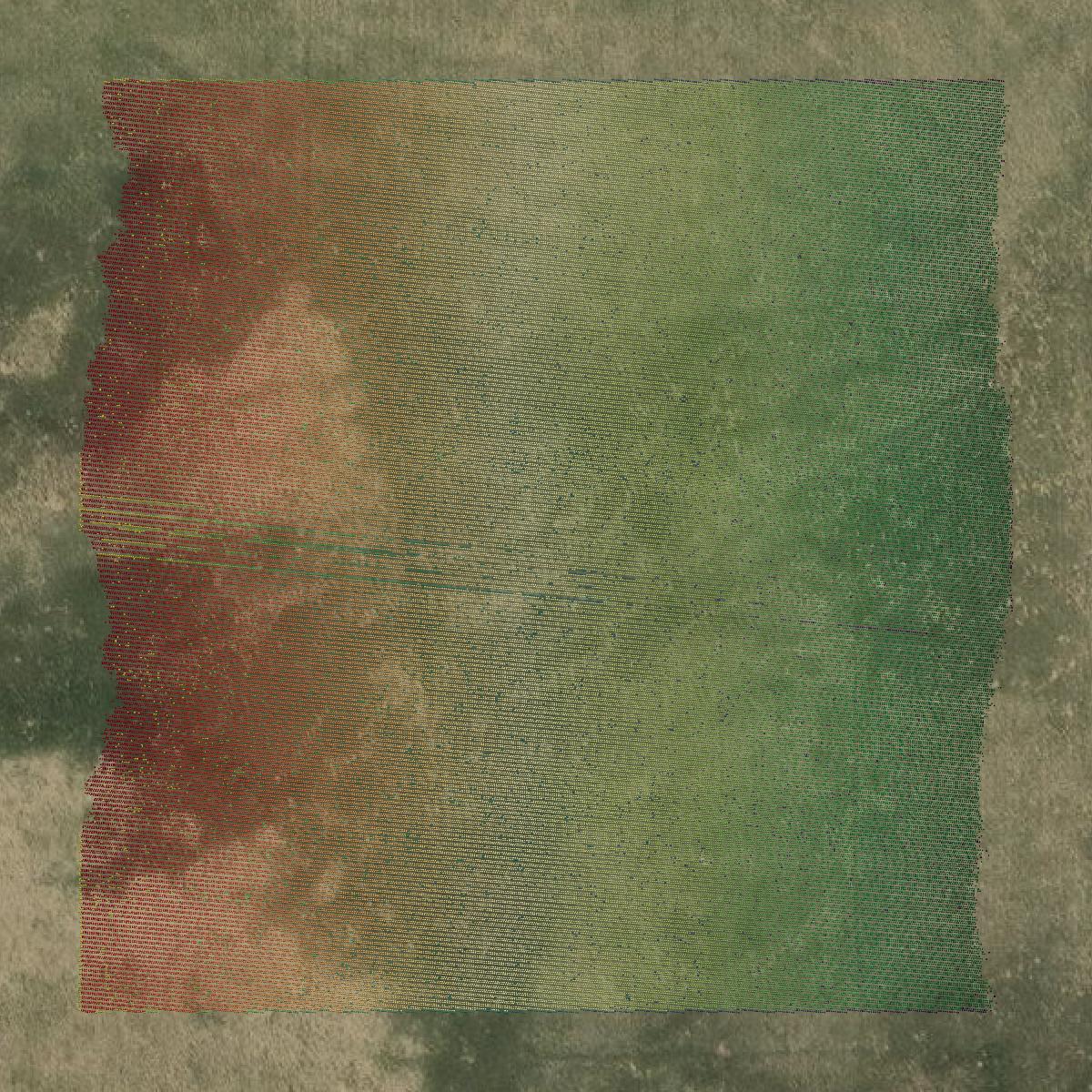 This image shows a LiDAR point cloud in Millard County created using GIS data in Equator.