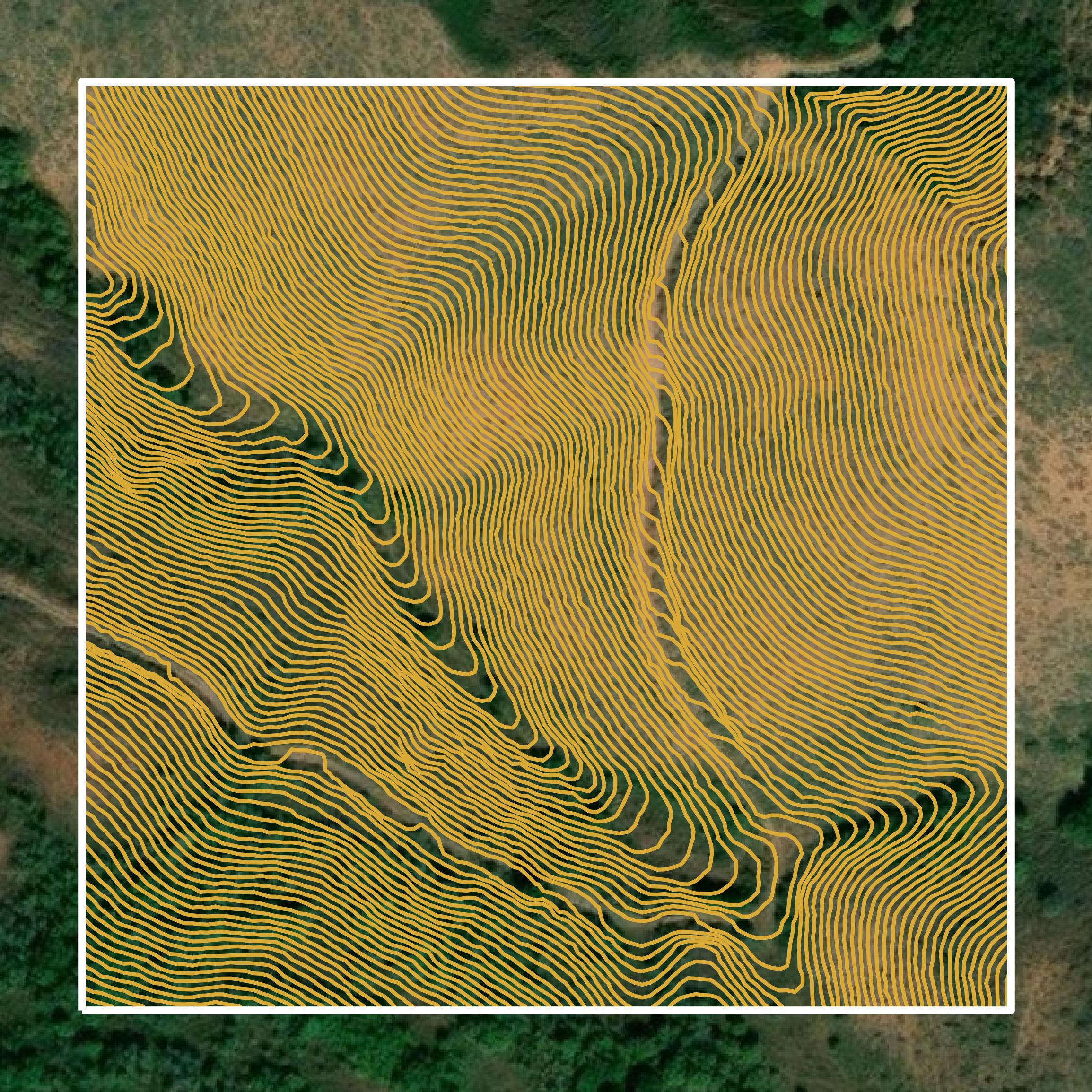 This image shows a contour map in Morgan County created using GIS data in Equator.