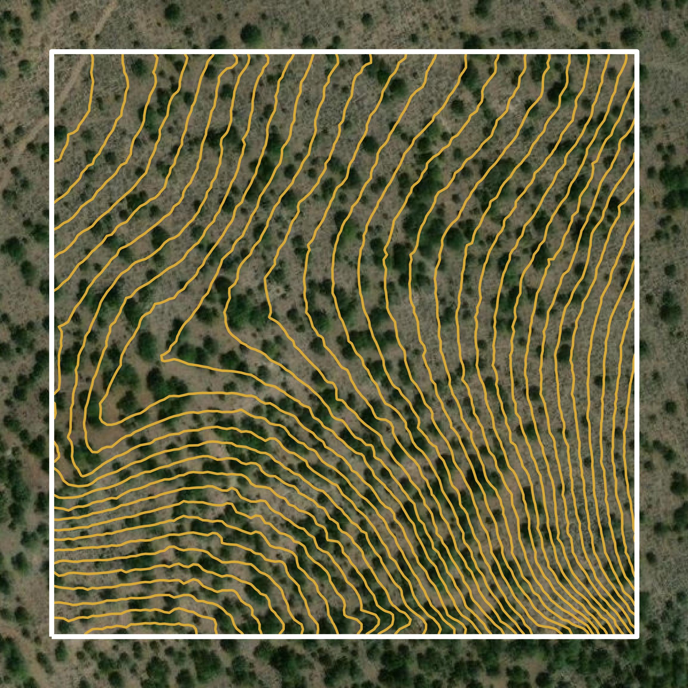 This image shows a contour map in Piute County created using GIS data in Equator.