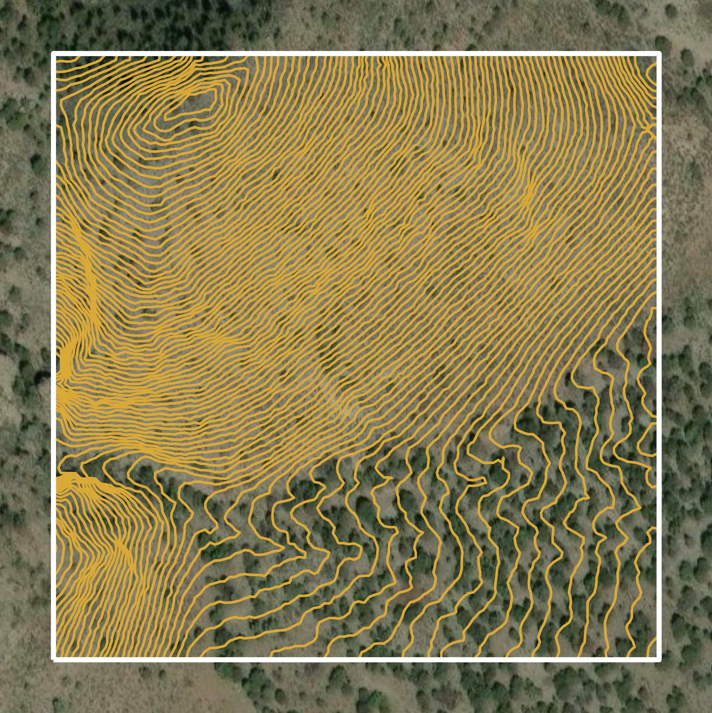This image shows a contour map in Piute County created using GIS data in Equator.