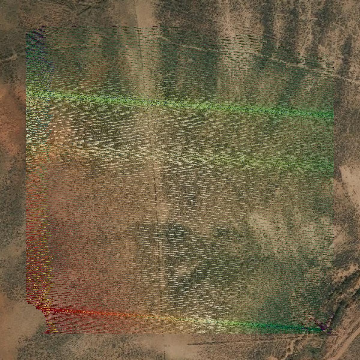This image shows a LiDAR point cloud in Rich County created using GIS data in Equator.