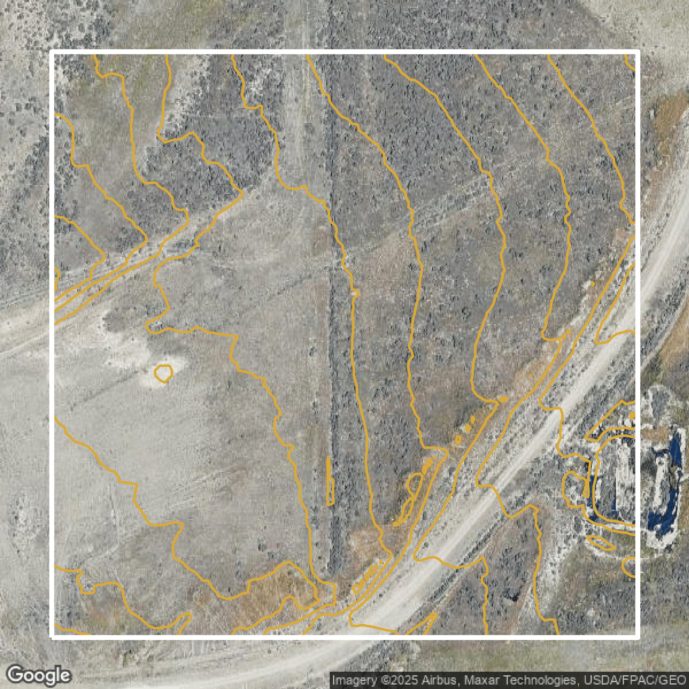 This image shows a contour map in Salt Lake County created using GIS data in Equator.